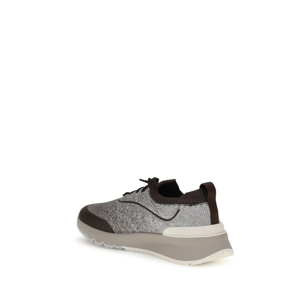Brunello Cucinelli Techno-Baumwollstrick Sneakers Laufschuhe