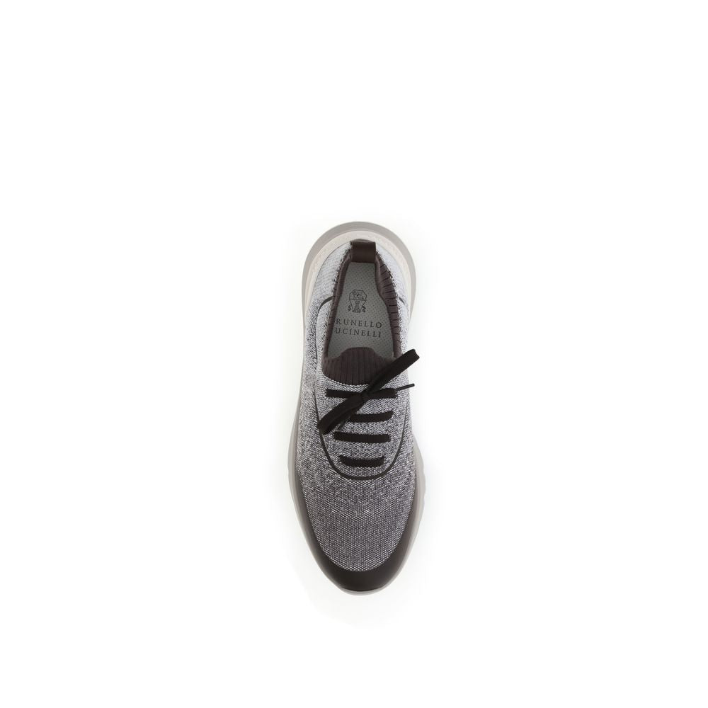 Brunello Cucinelli Techno-Baumwollstrick Sneakers Laufschuhe
