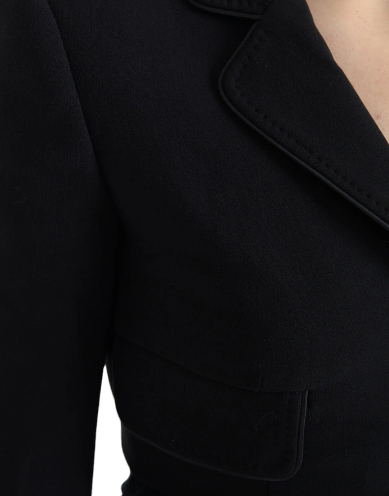 Dolce & Gabbana Schwarze einreihige Kurzjacke aus Wolle