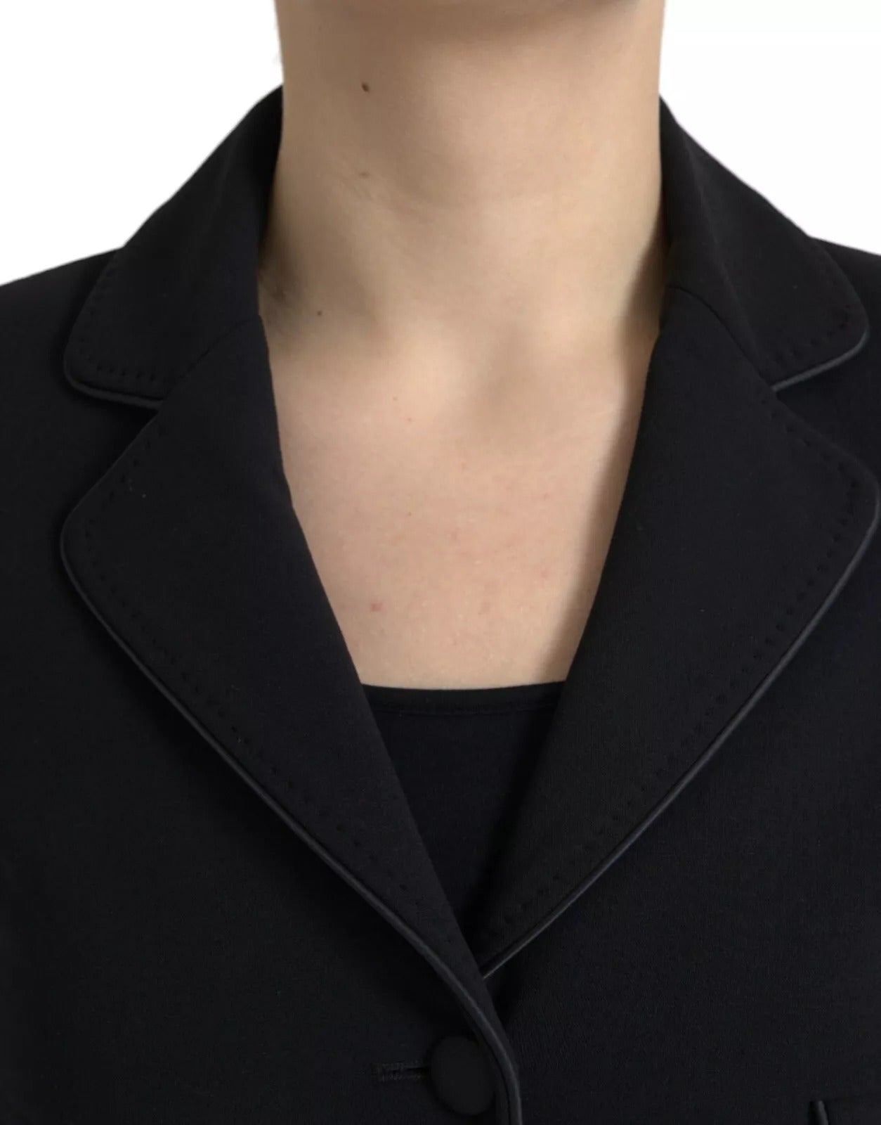 Dolce & Gabbana Schwarze einreihige Kurzjacke aus Wolle
