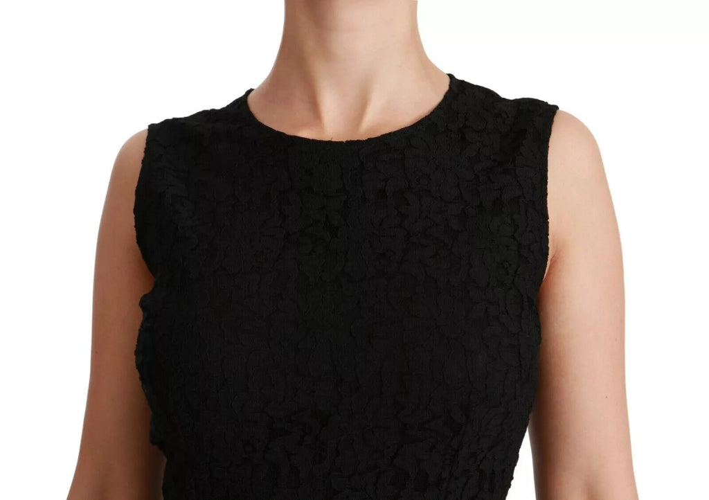 Dolce & Gabbana Schwarzes Spitzenkleid Bodycon Etuikleid STAFF Kleid
