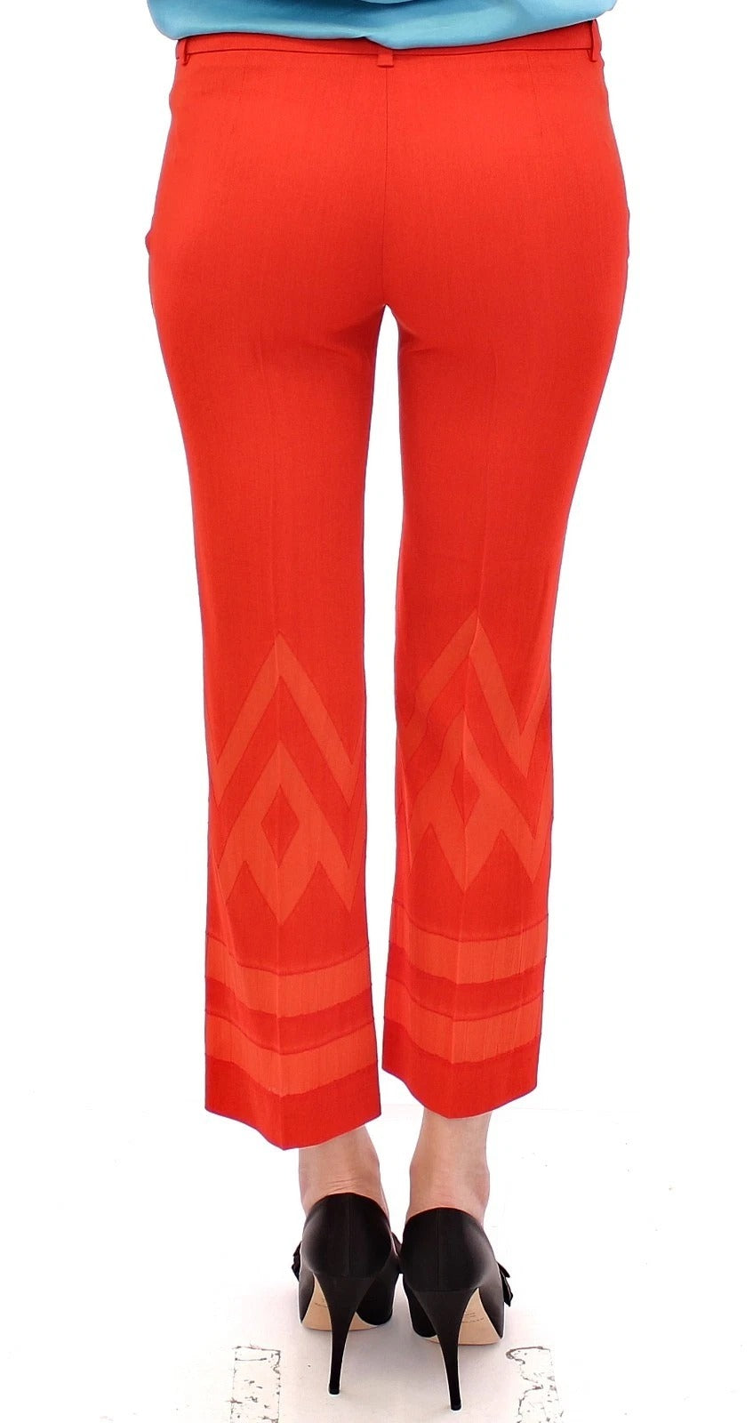 Versace Collection Rote Hosen Gekürzte 3/4 Kurze Nackte Caprihosen