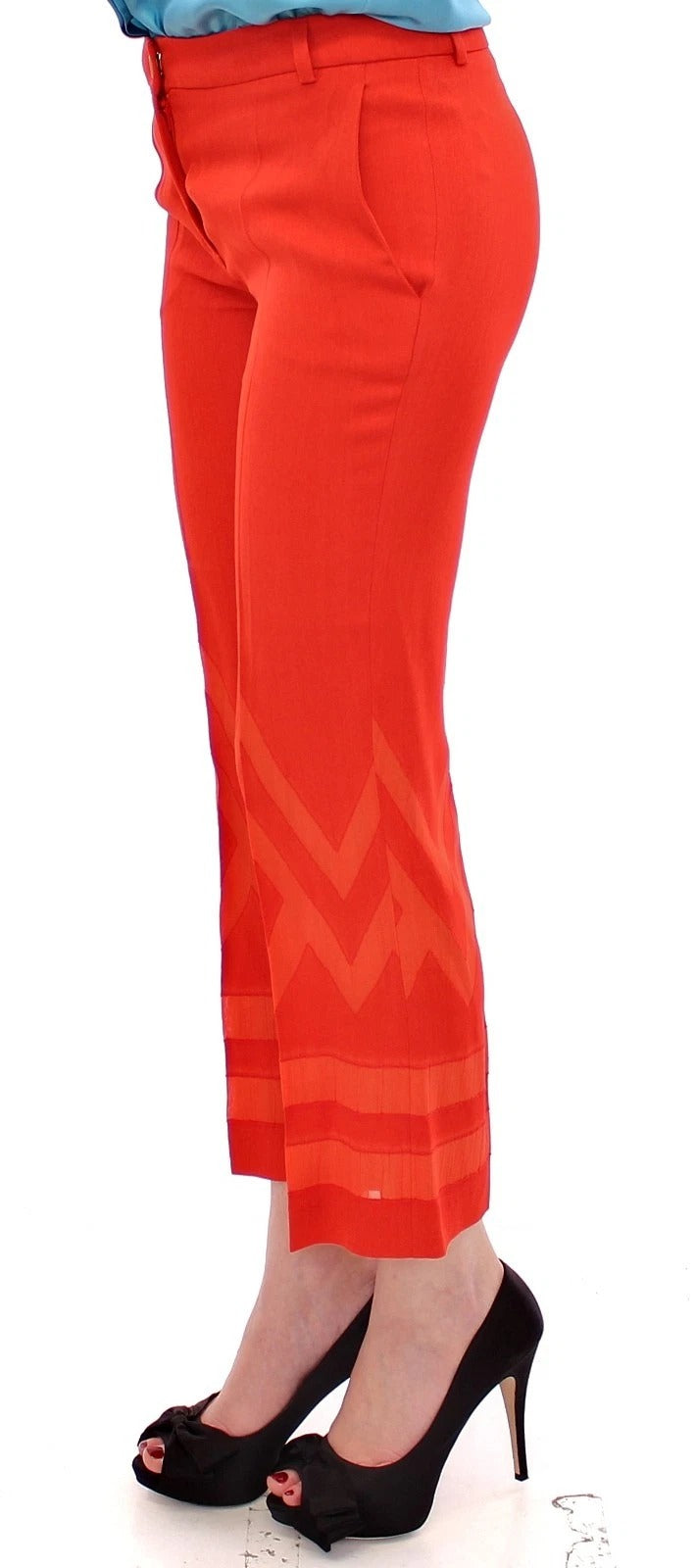 Versace Collection Rote Hosen Gekürzte 3/4 Kurze Nackte Caprihosen