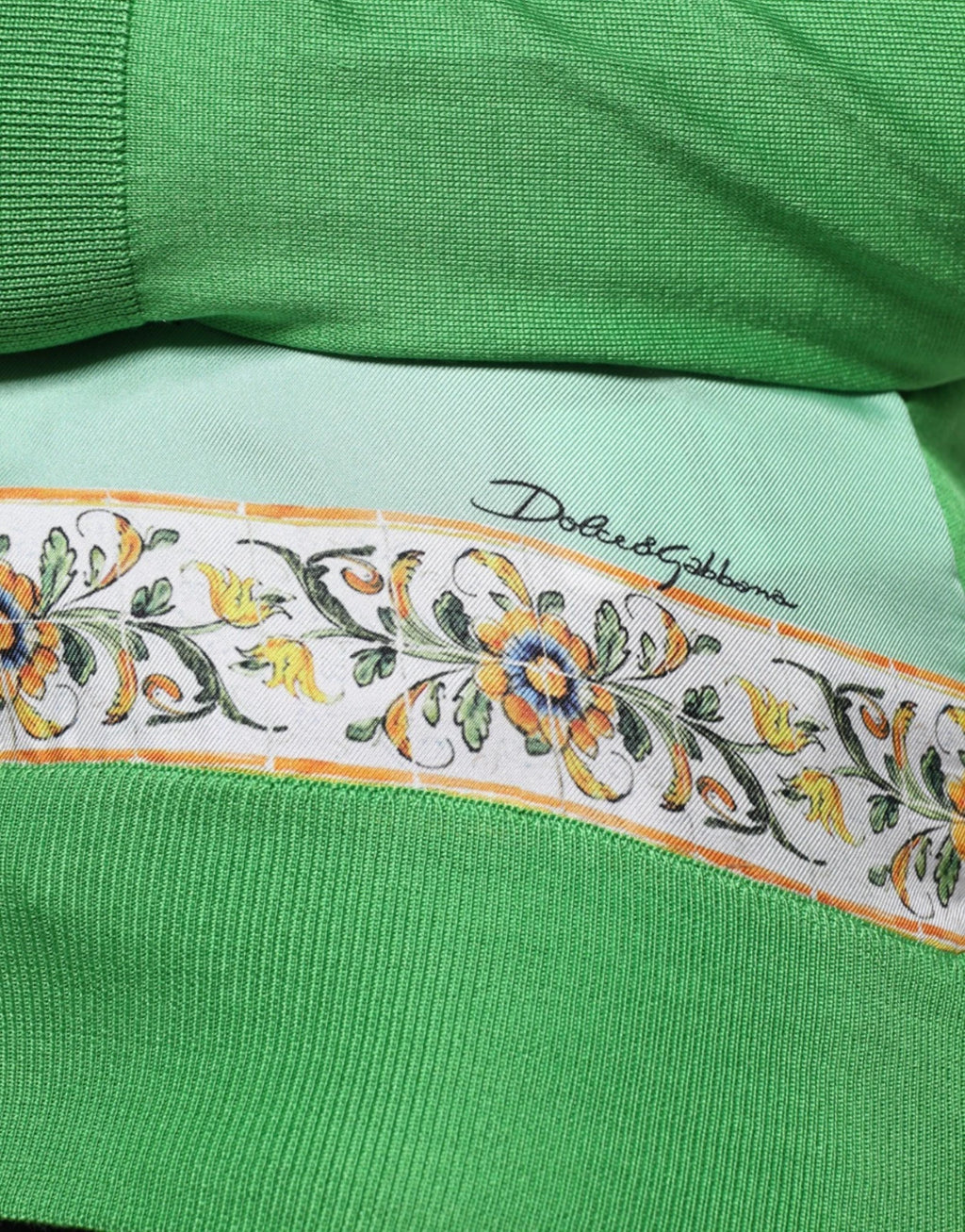 Dolce & Gabbana Grüner Lemon Print Pullover Seide Frauen Pullover