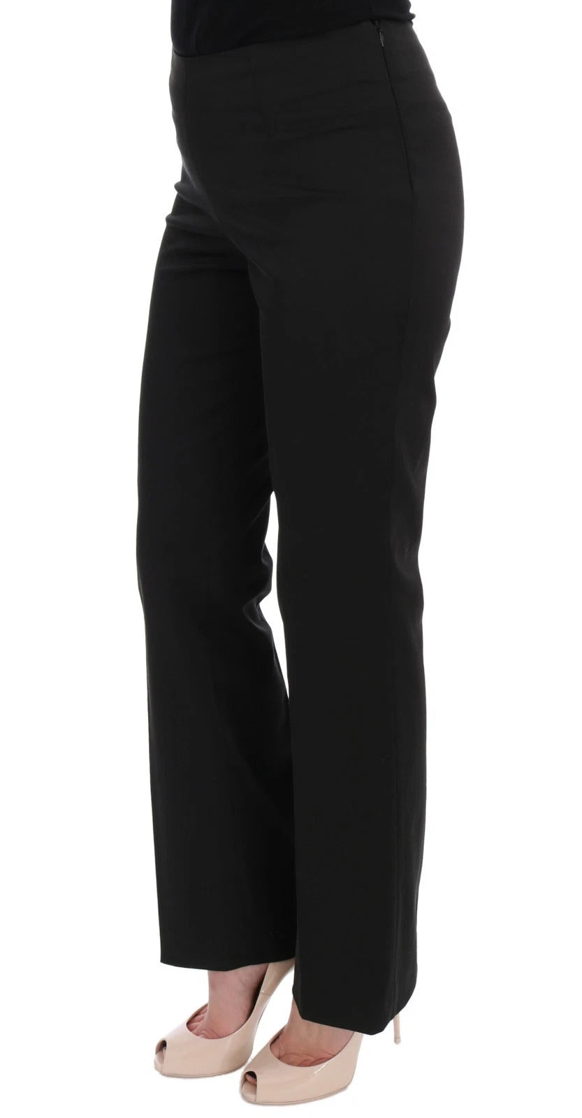 BENCIVENGA Schwarze Stretch-Kleidungshose in gerader Passform Hose