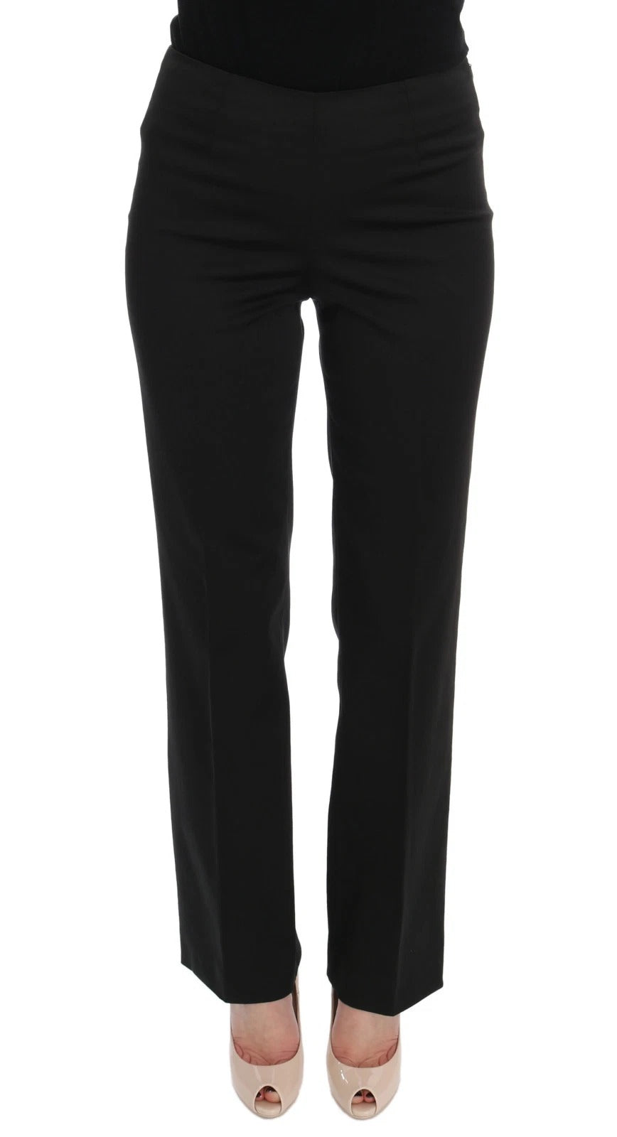 BENCIVENGA Schwarze Stretch-Kleidungshose in gerader Passform Hose