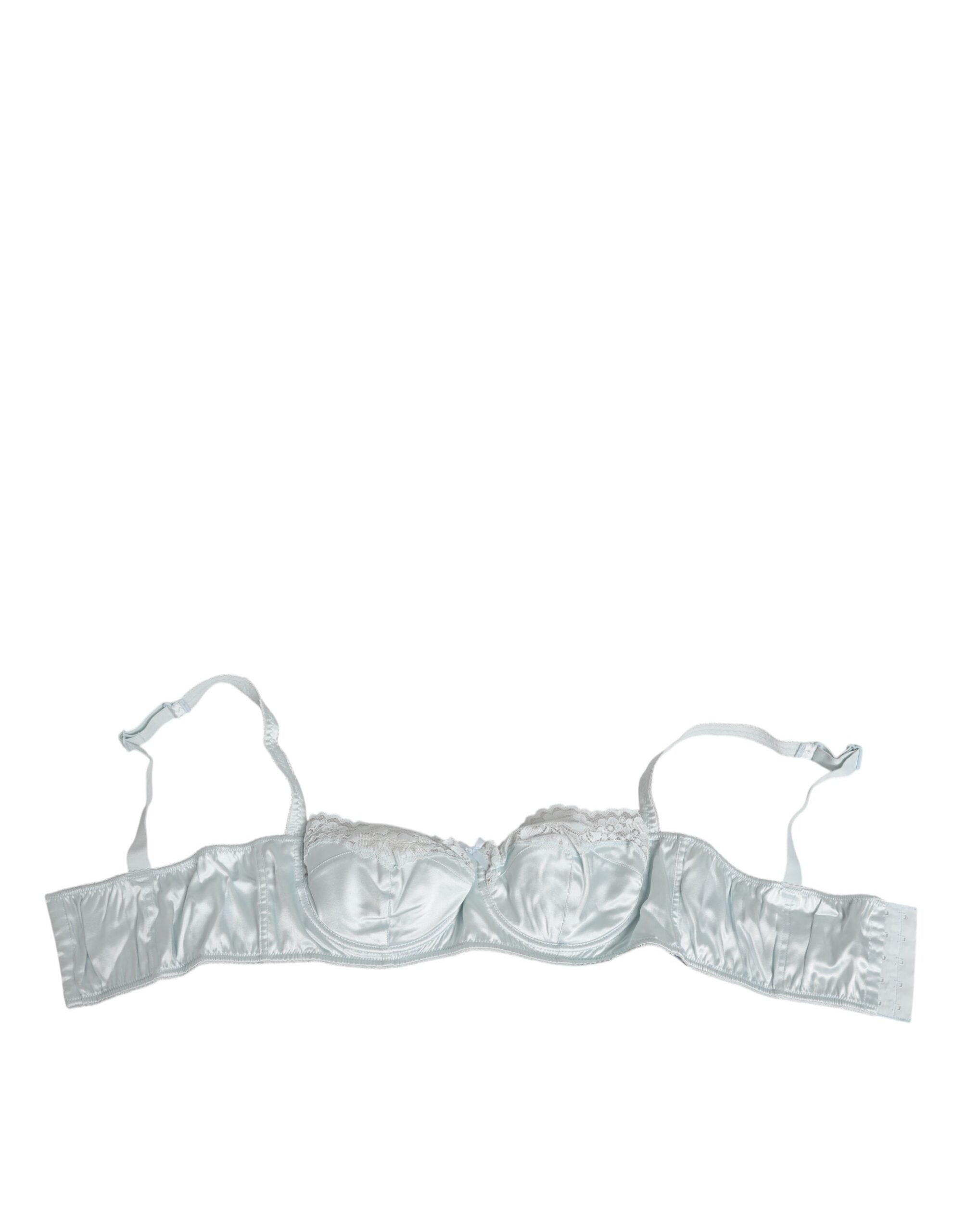 Dolce & Gabbana Halbgepolsterte Balconette-Unterwäsche aus hellblauer Seide