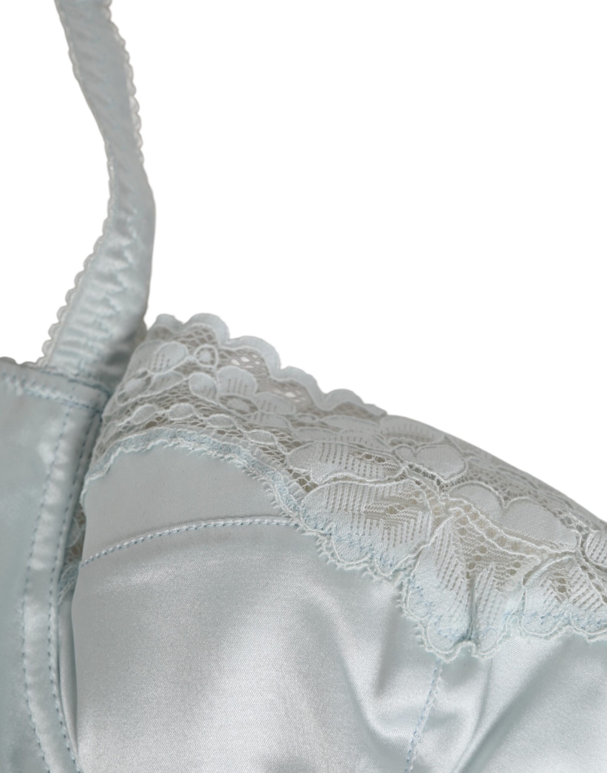 Dolce & Gabbana Halbgepolsterte Balconette-Unterwäsche aus hellblauer Seide