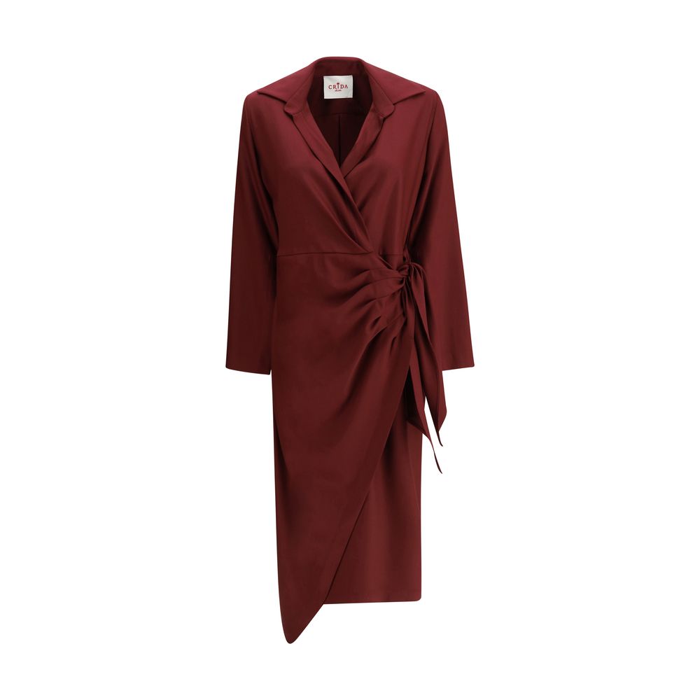 Crida Milano Casual-Kleid aus Seide in Bordeaux