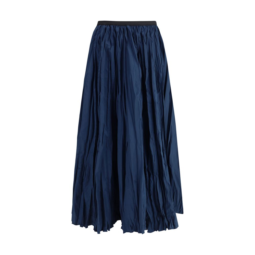 Sara Roka Blaue Polyester-Midi-Rock