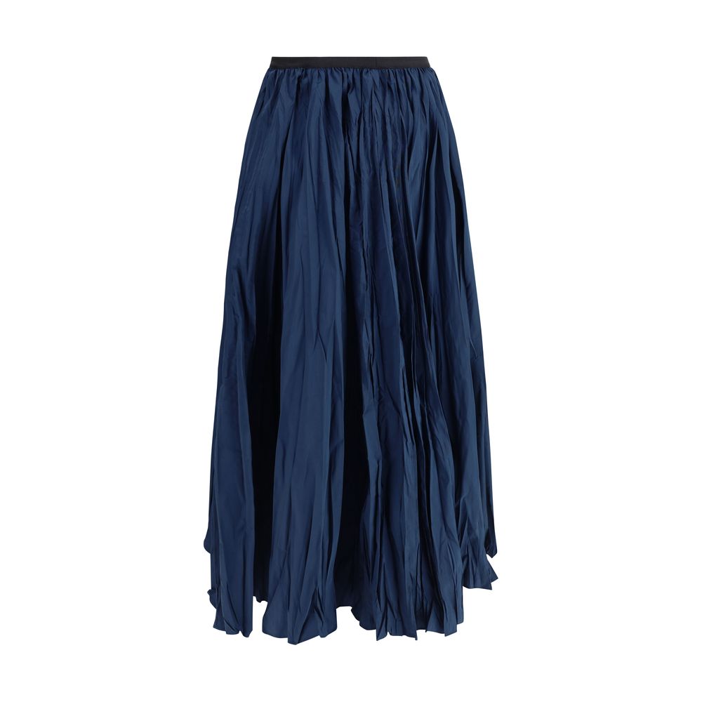 Sara Roka Blaue Polyester-Midi-Rock
