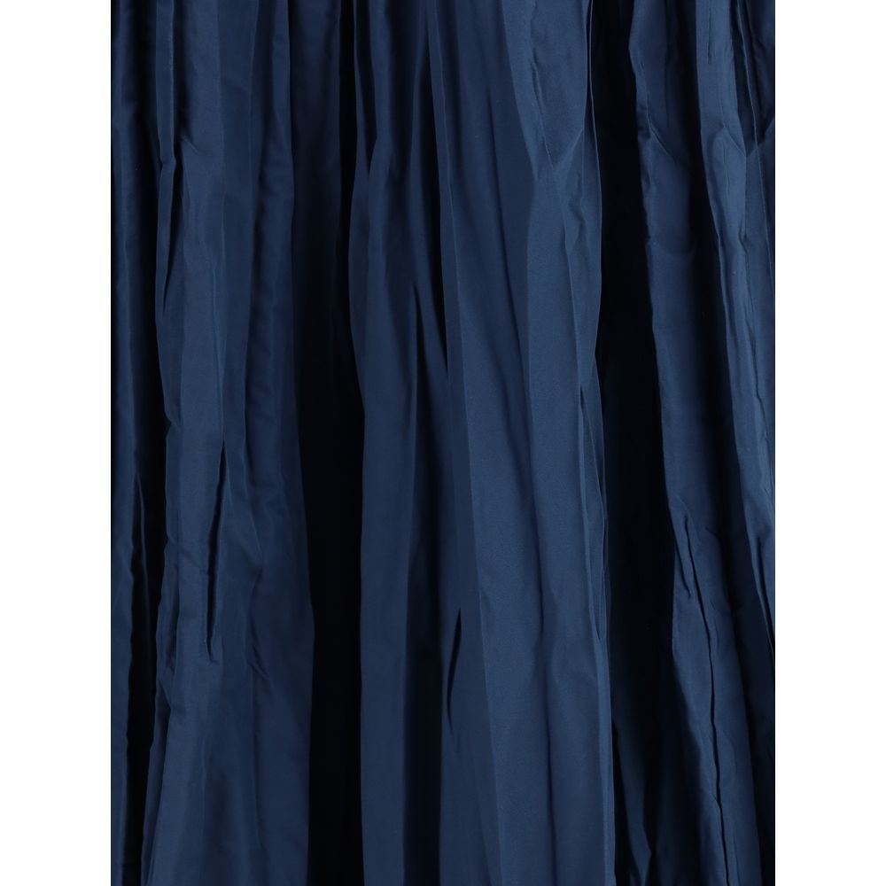 Sara Roka Blaue Polyester-Midi-Rock