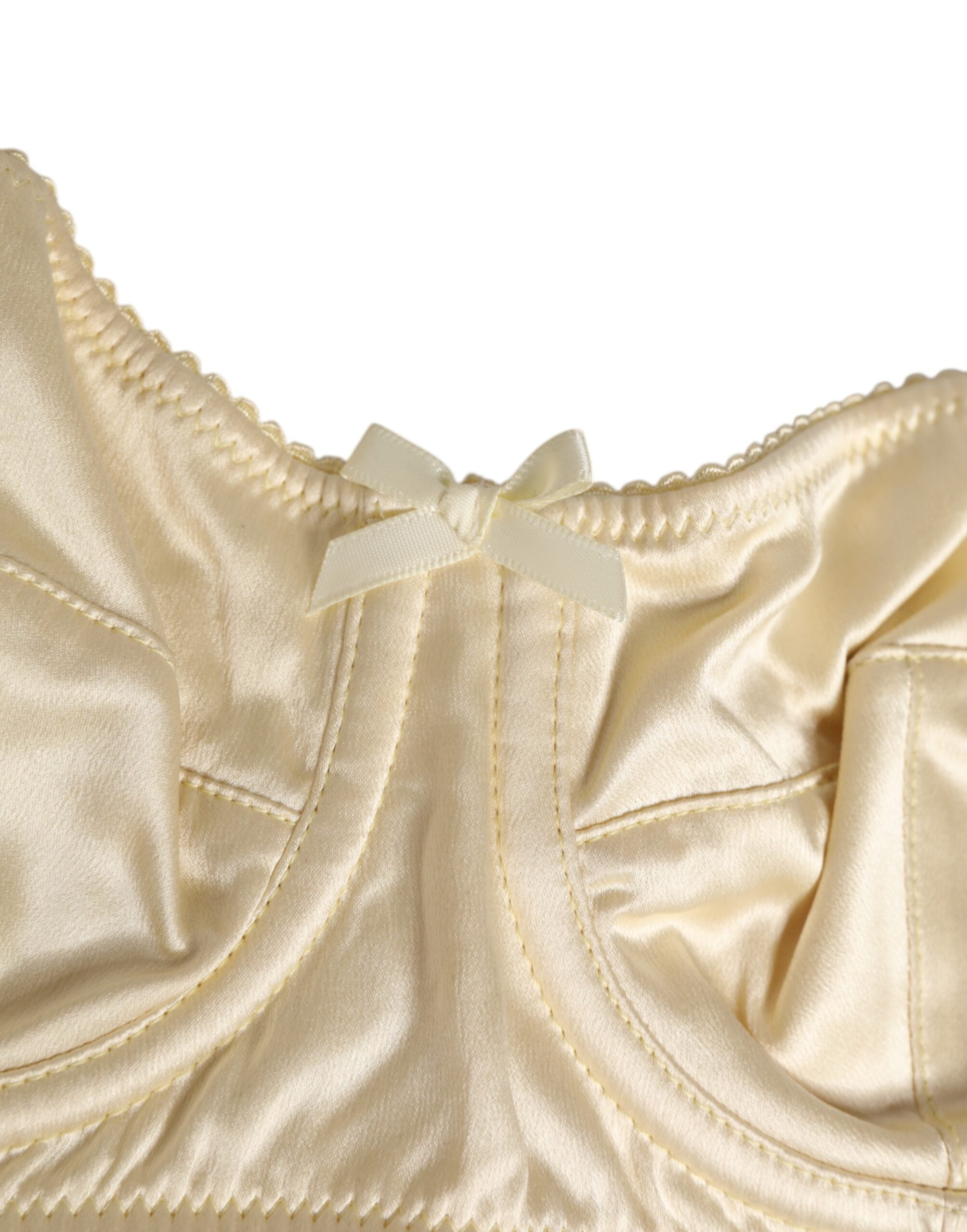 Dolce & Gabbana Balconette-BH in Creme-Satin-Mischung Unterwäsche