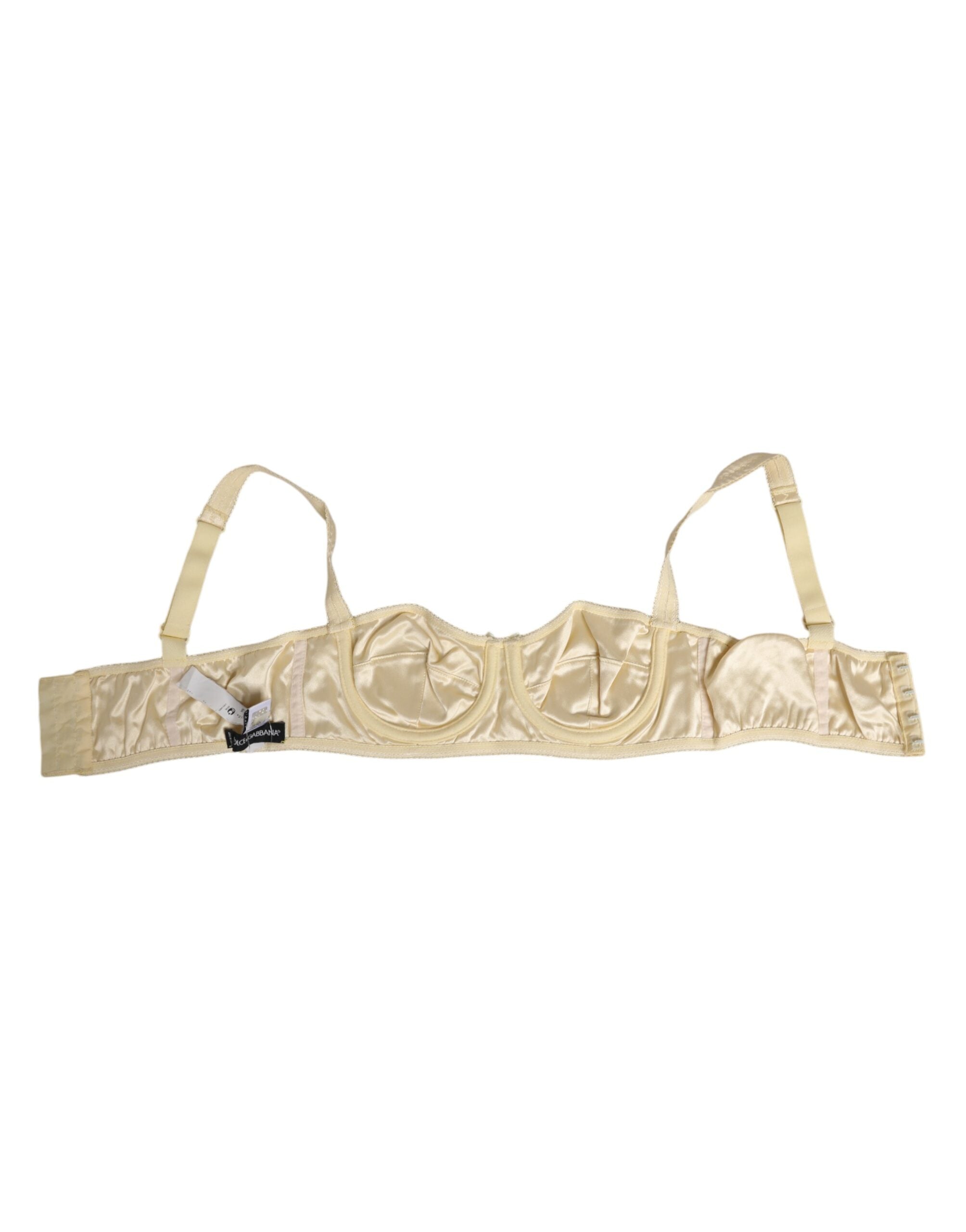 Dolce & Gabbana Balconette-BH in Creme-Satin-Mischung Unterwäsche