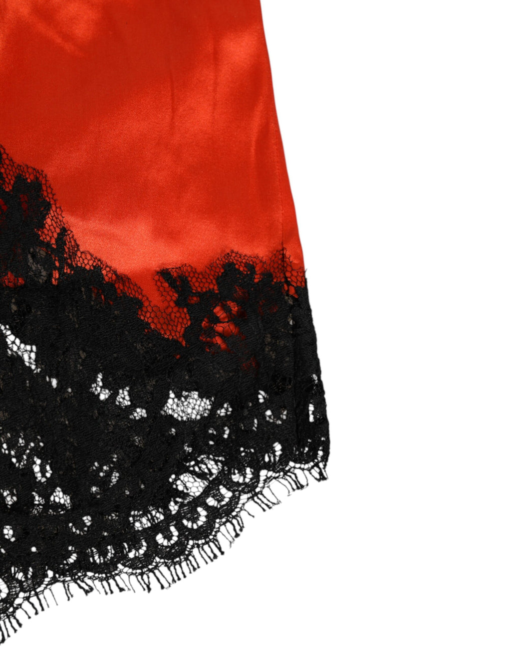 Dolce & Gabbana Rote Seidensatin-Spitzen-Shorts Unterwäsche
