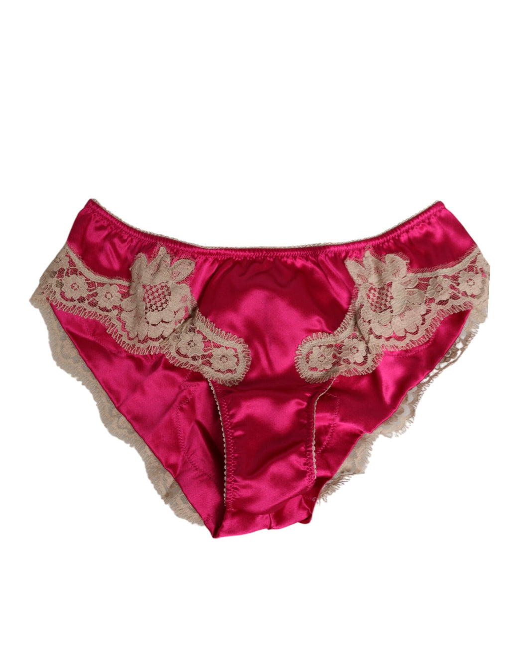 Dolce & Gabbana Rosa Seide Satin Spitze Trim neue Slip Unterwäsche