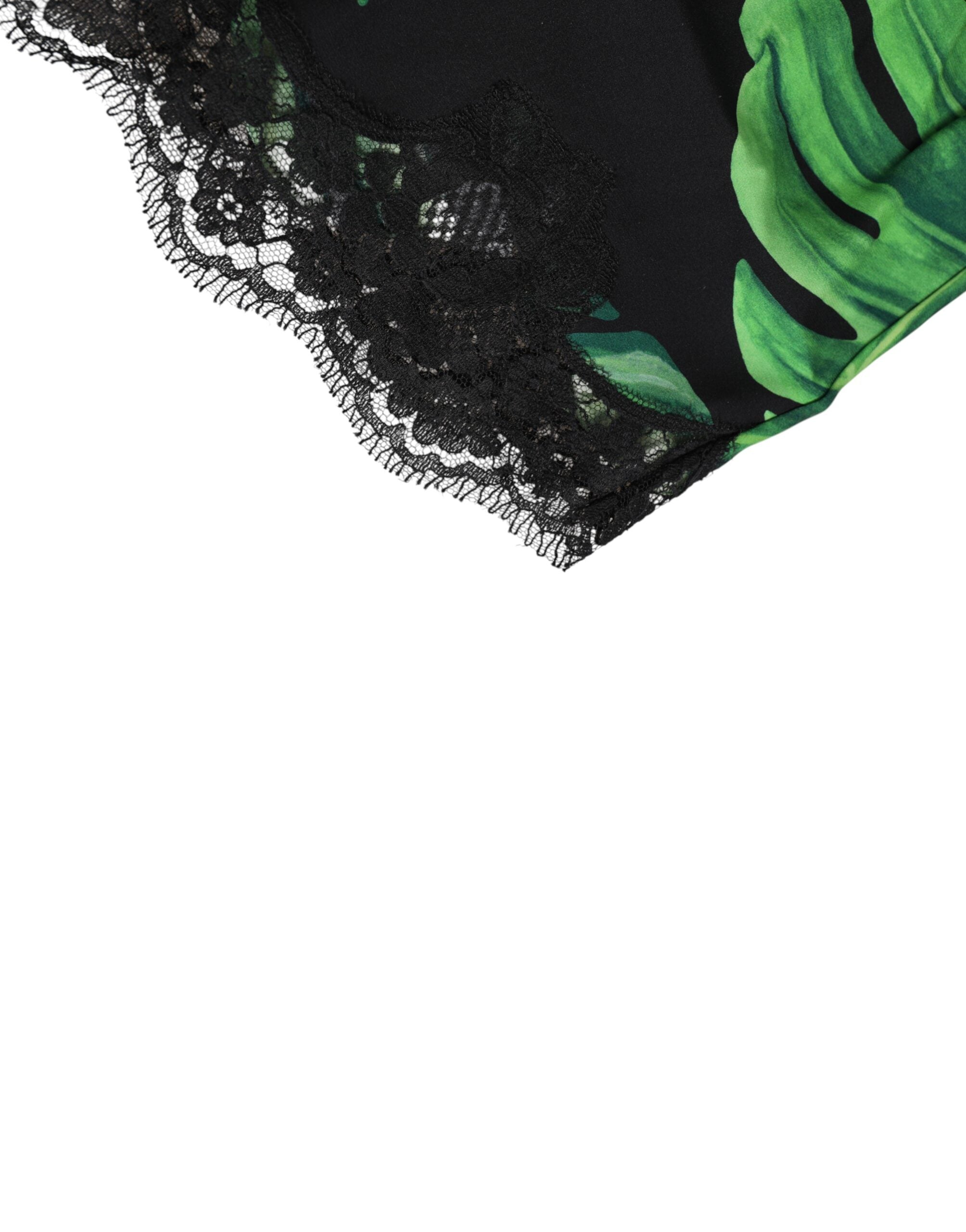 Dolce & Gabbana Schwarz Grün Tropical Print Lace Unterwäsche