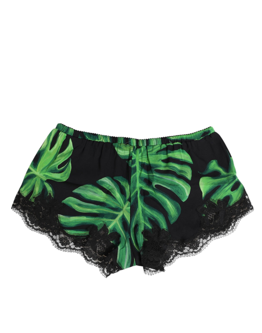 Dolce & Gabbana Schwarz Grün Tropical Print Lace Unterwäsche