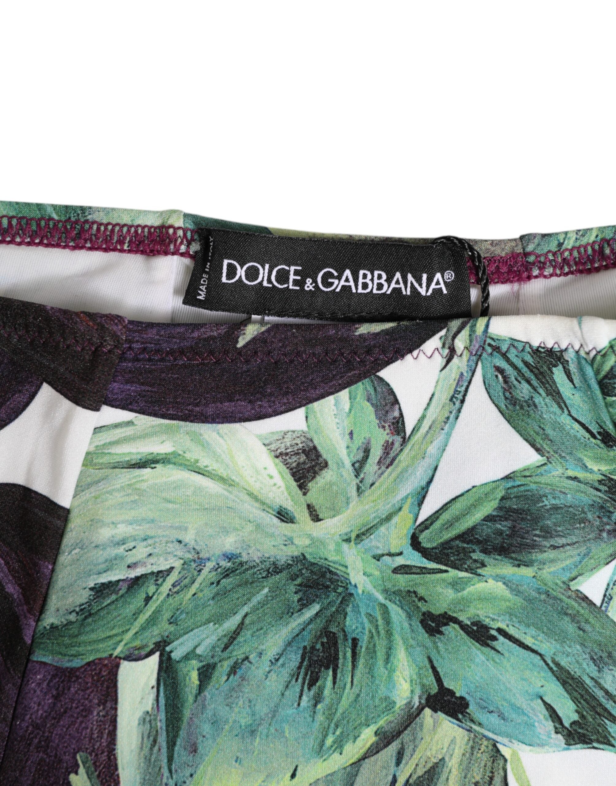 Dolce & Gabbana Aubergine Print High-Waist Slip Unterwäsche
