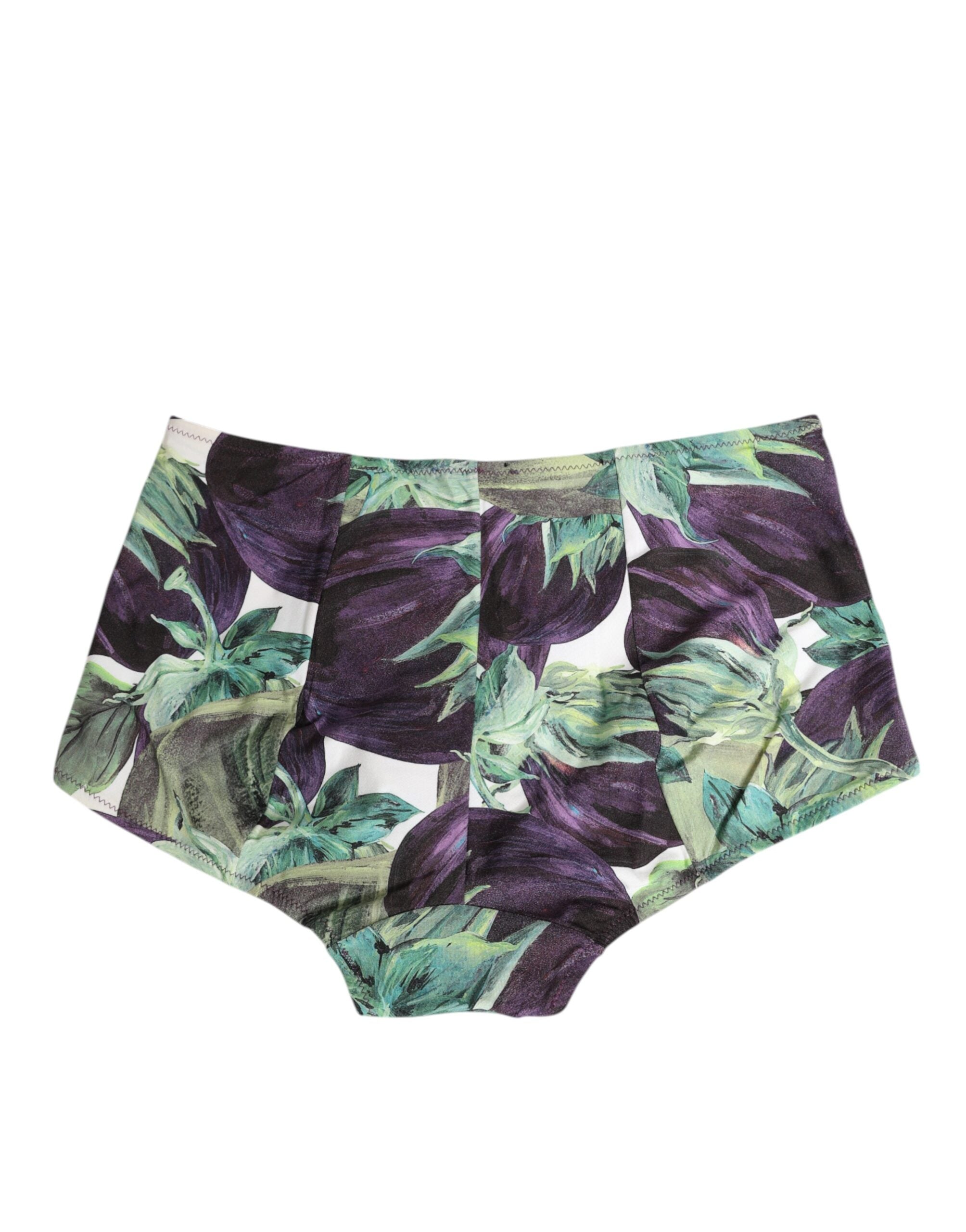 Dolce & Gabbana Aubergine Print High-Waist Slip Unterwäsche