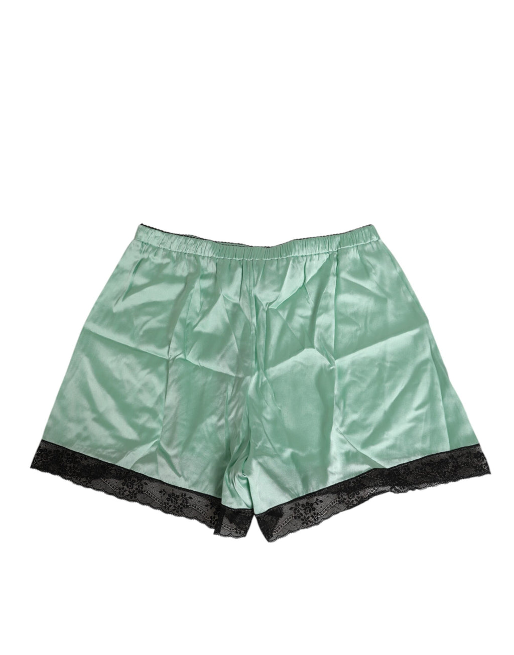 Dolce & Gabbana Water Green Satin Black Lace Trim Unterwäsche