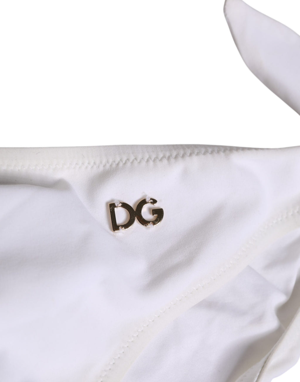 Dolce & Gabbana Weißes Logo-Bikini-Unterteil mit Seitenkrawatte Unterwäsche