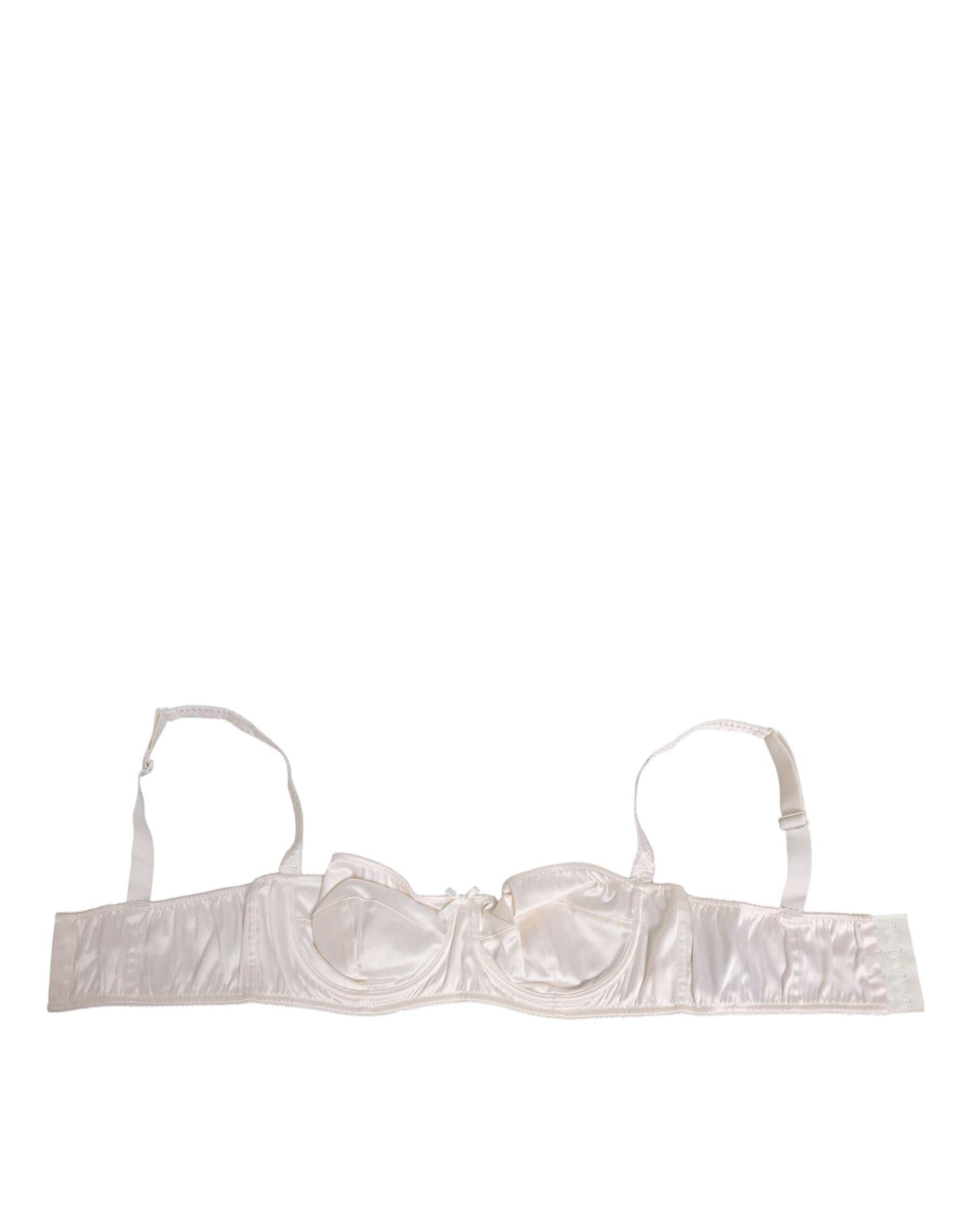 Dolce & Gabbana Weiß Seide Satin Balconnet Dessous BH Unterwäsche