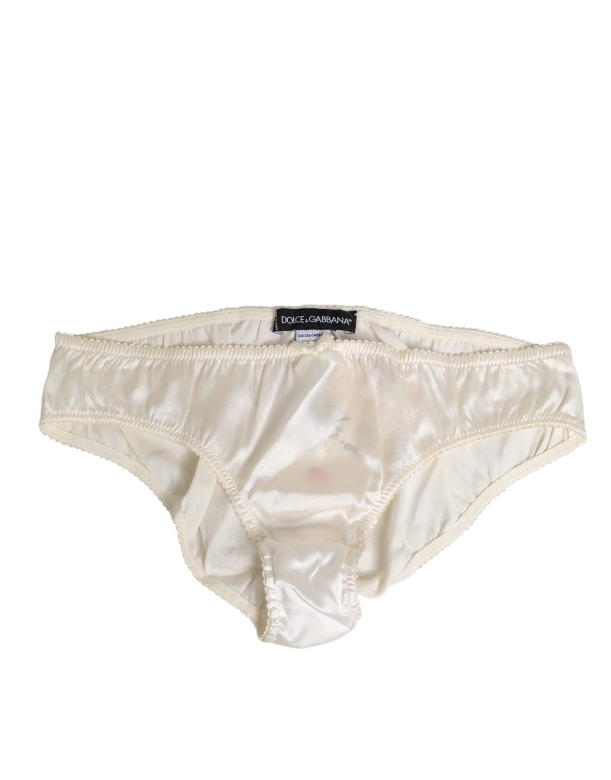 Dolce & Gabbana Weiß Seide Satin Dessous Panty Unterwäsche