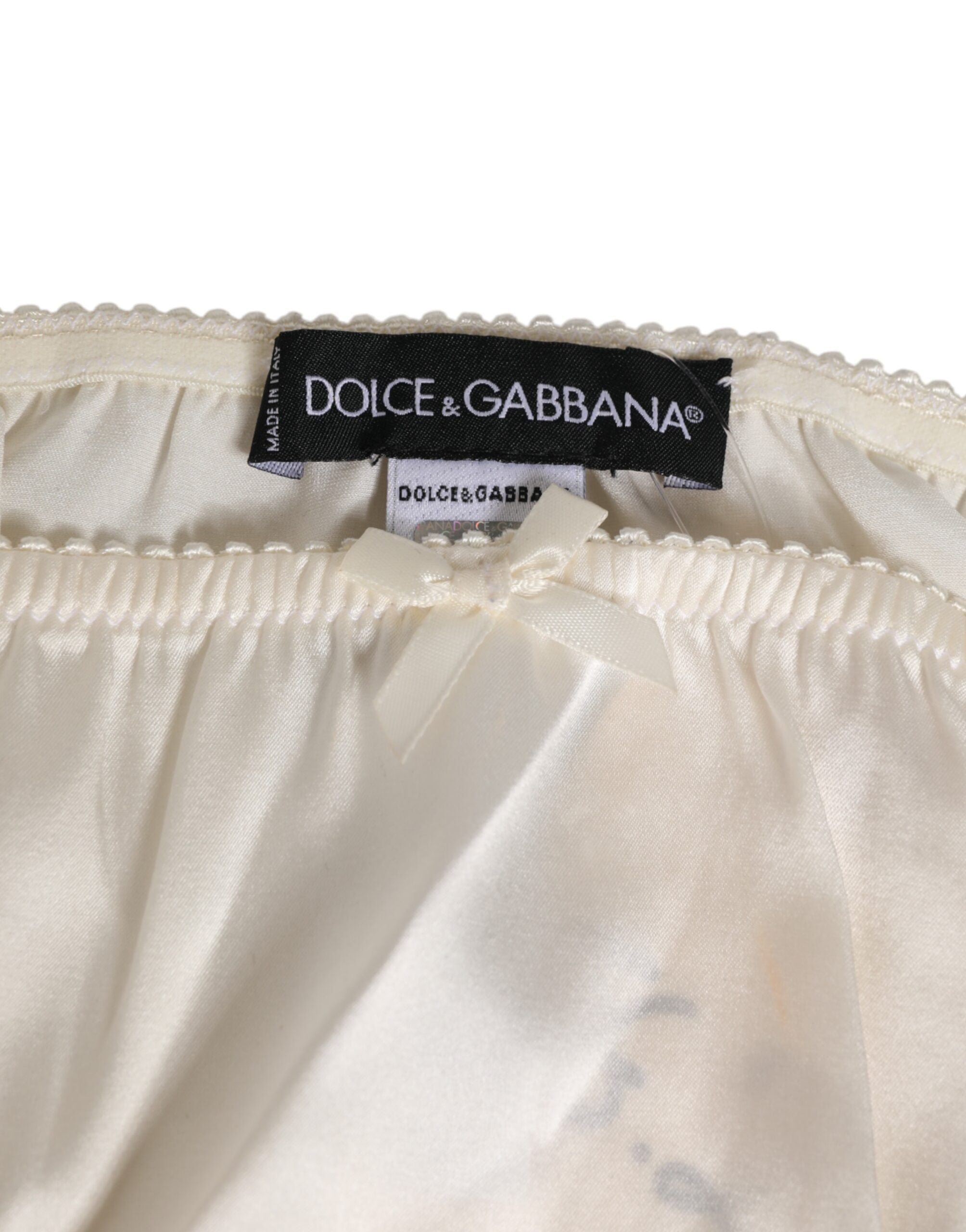 Dolce & Gabbana Weiß Seide Satin Dessous Panty Unterwäsche