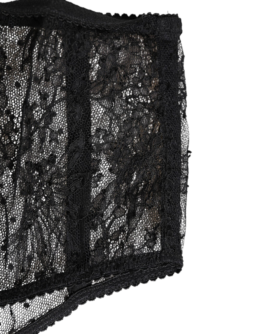 Dolce & Gabbana Schwarze Spitze Polka Dot Mesh High Waist Unterwäsche