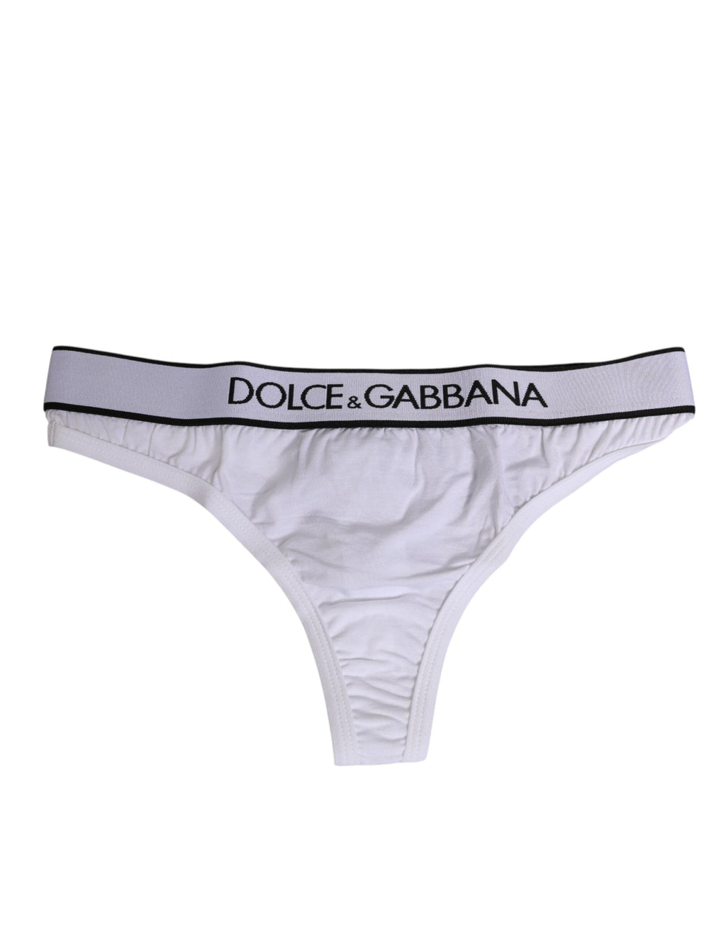 Dolce & Gabbana Weißer Logo-Bund Modal-Baumwoll-Tanga Unterwäsche