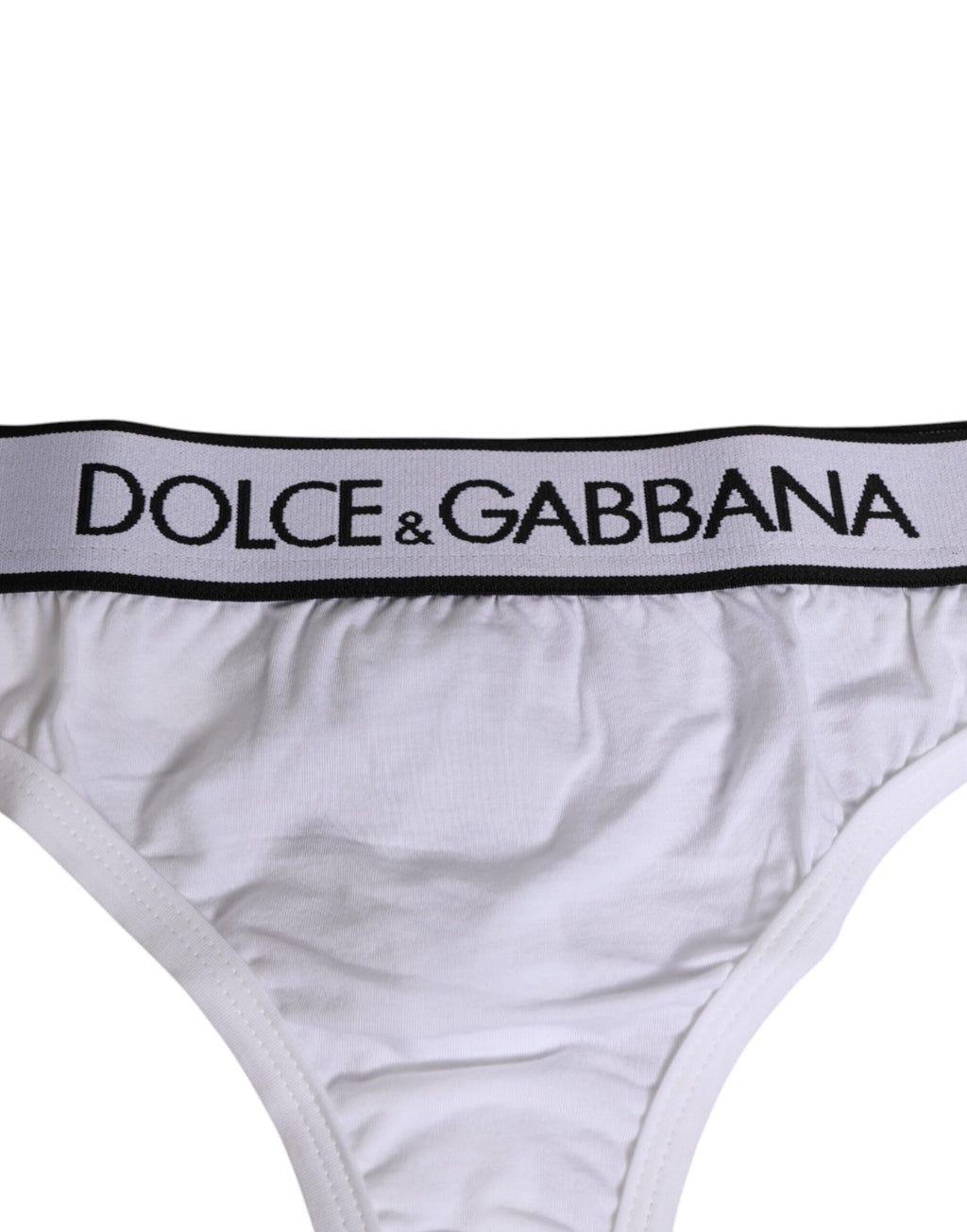 Dolce & Gabbana Weißer Logo-Bund Modal-Baumwoll-Tanga Unterwäsche