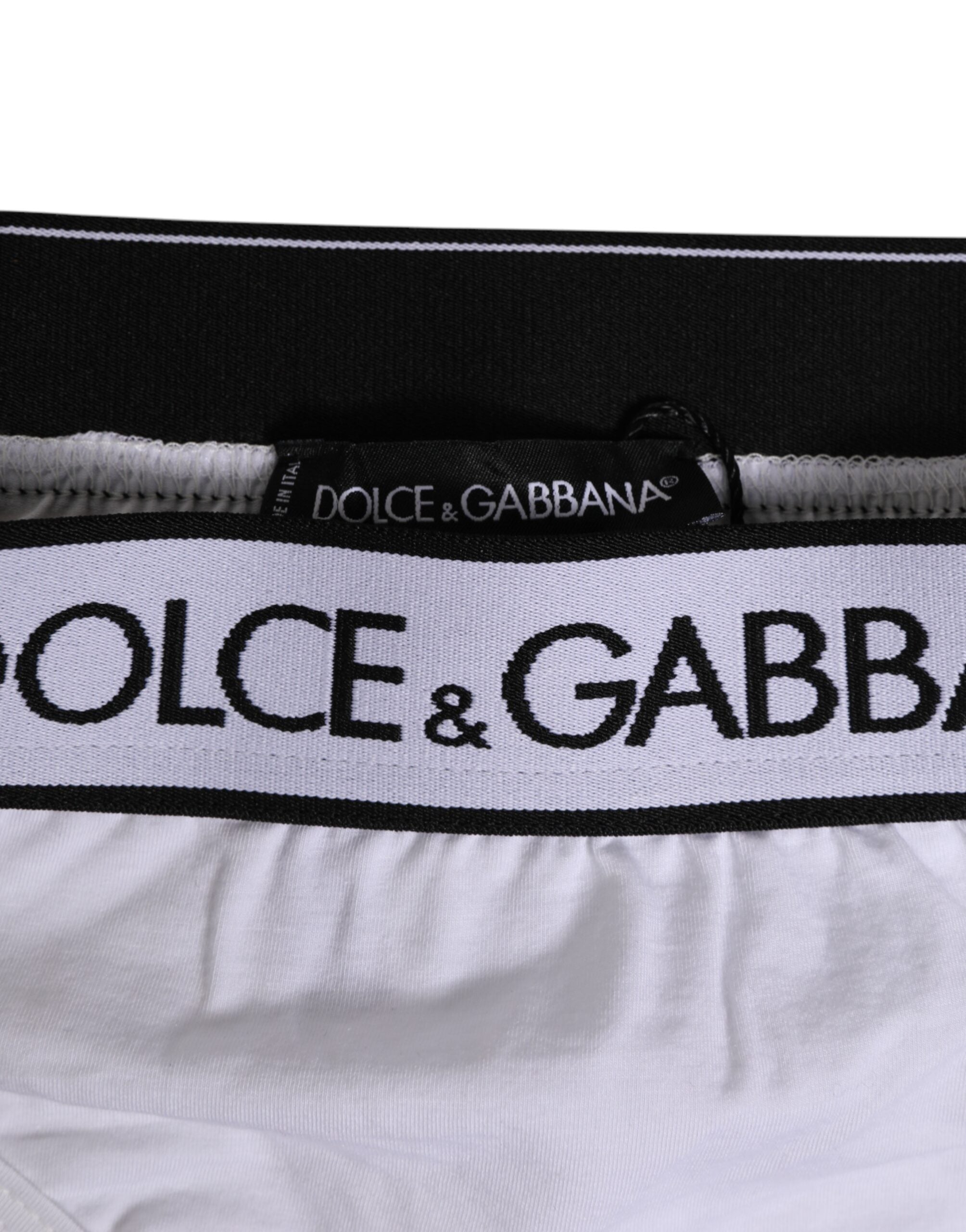 Dolce & Gabbana Weißer Logo-Bund Modal-Baumwoll-Tanga Unterwäsche