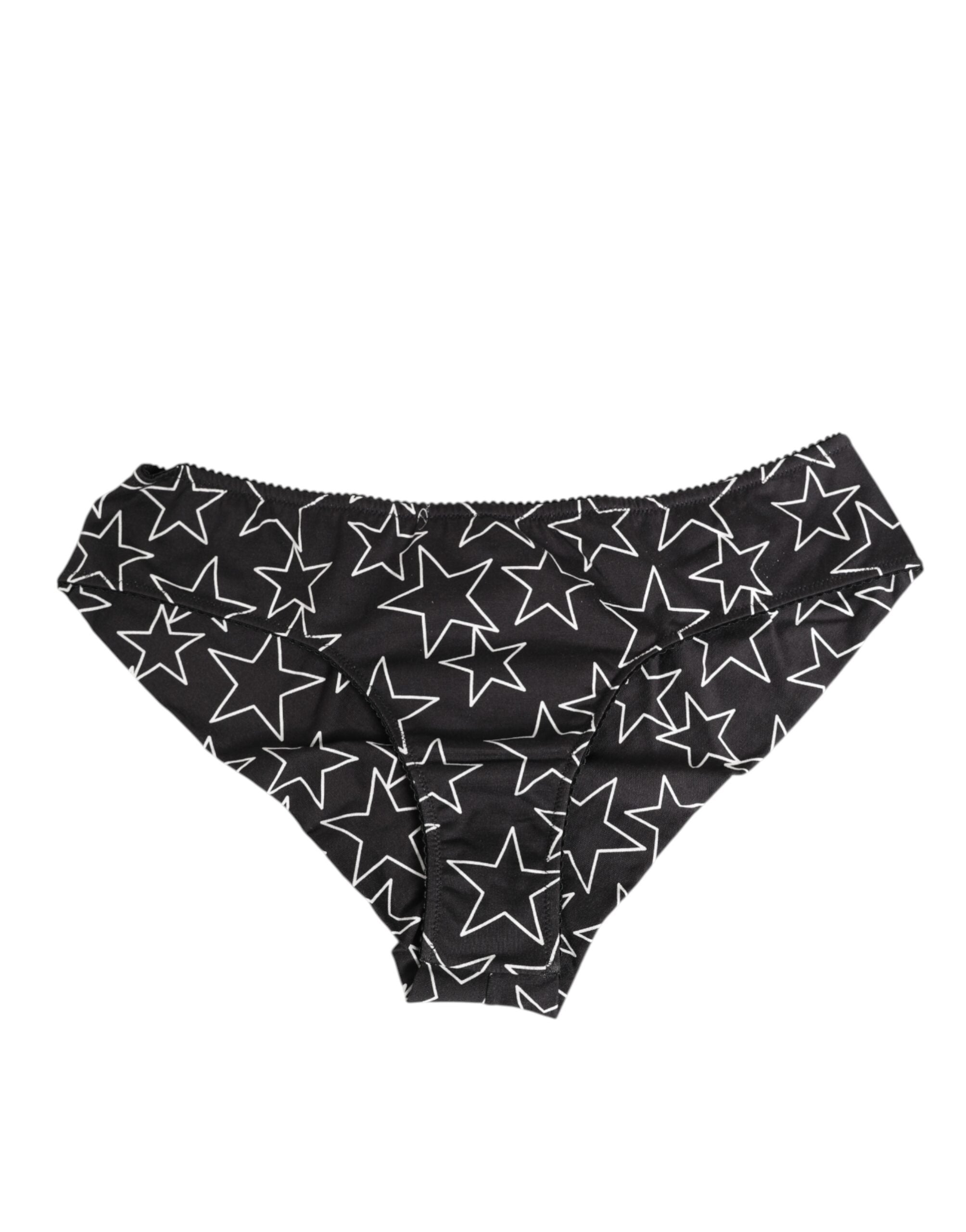Dolce & Gabbana Schwarzer weißer Sterndruck Baumwollslip Panty Unterwäsche