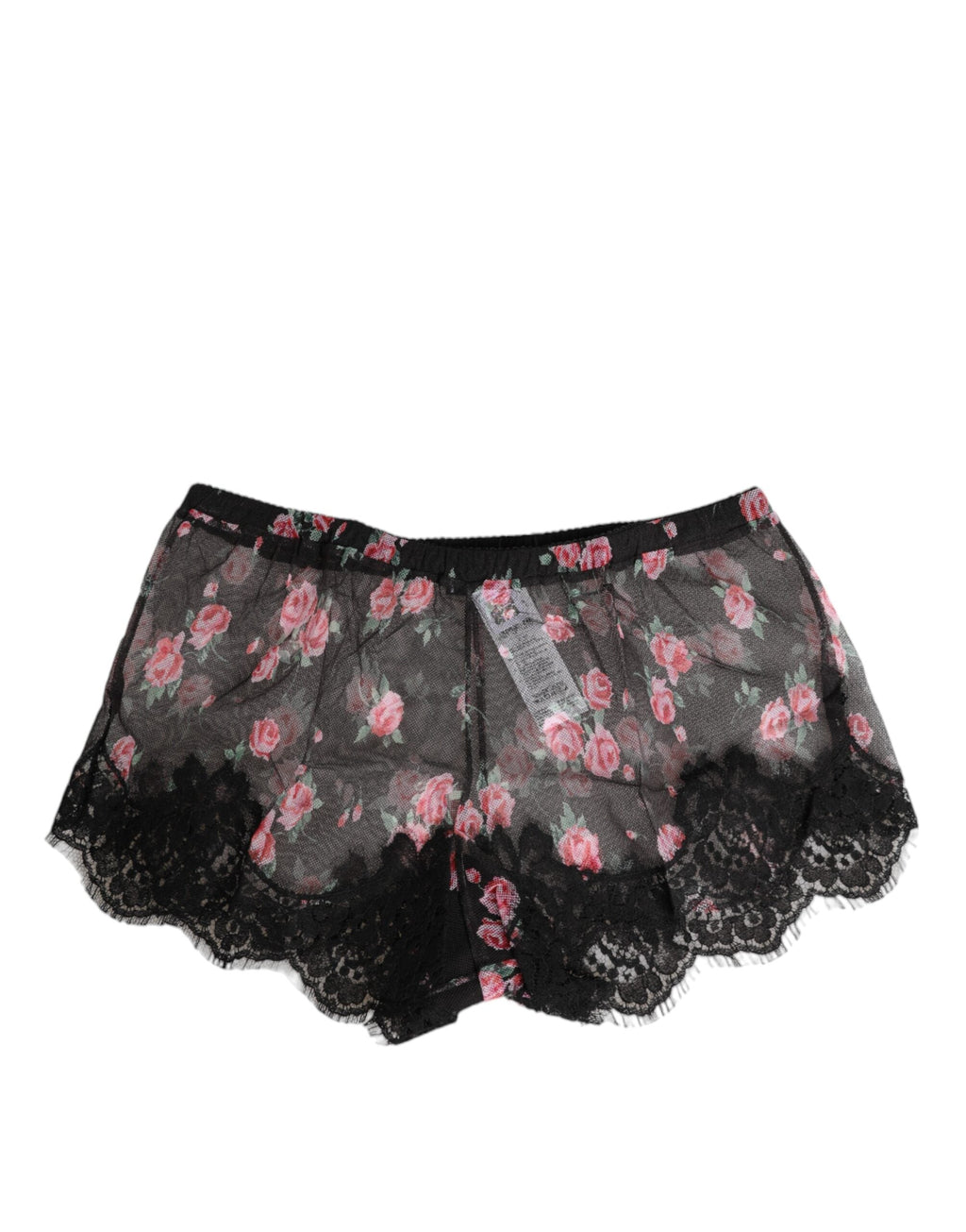 Dolce & Gabbana Schwarz Rosa Floral Spitze Mesh Lingeri Unterwäsche