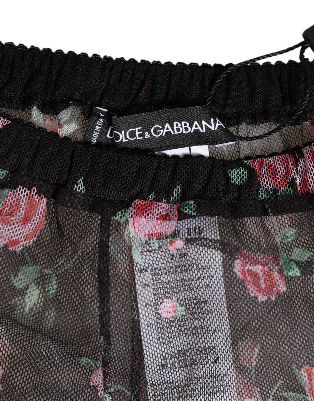 Dolce & Gabbana Schwarz Rosa Floral Spitze Mesh Lingeri Unterwäsche
