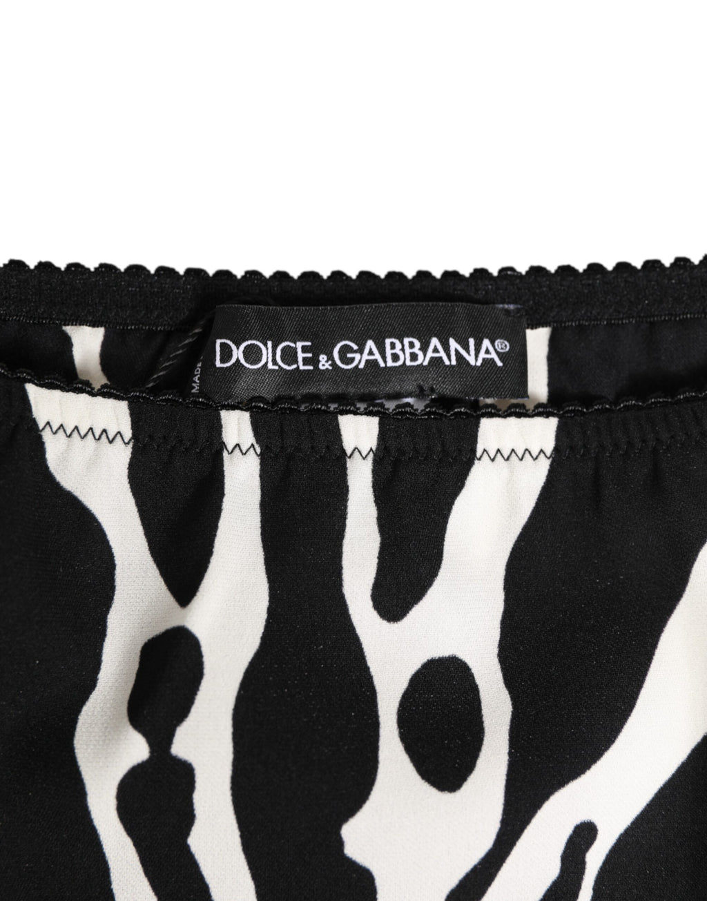 Dolce & Gabbana Schwarzer weißer Zebradruck Slip Unterwäsche