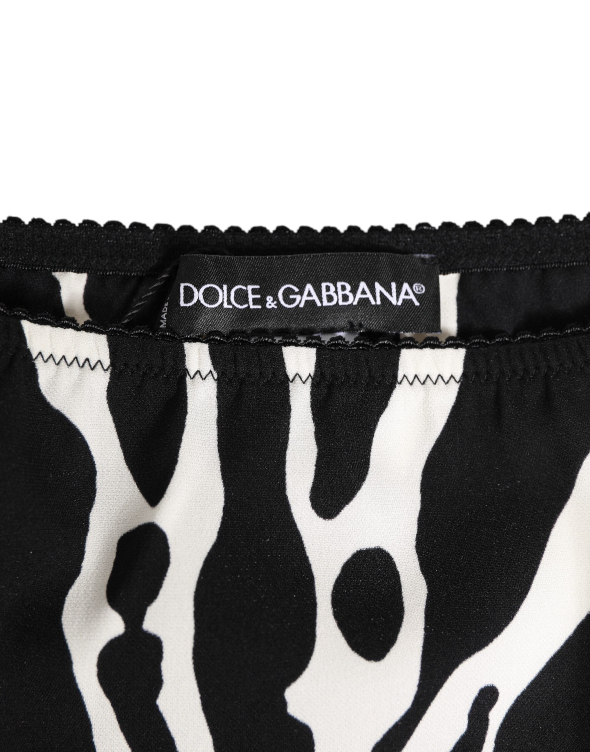 Dolce & Gabbana Schwarzer weißer Zebradruck Slip Unterwäsche