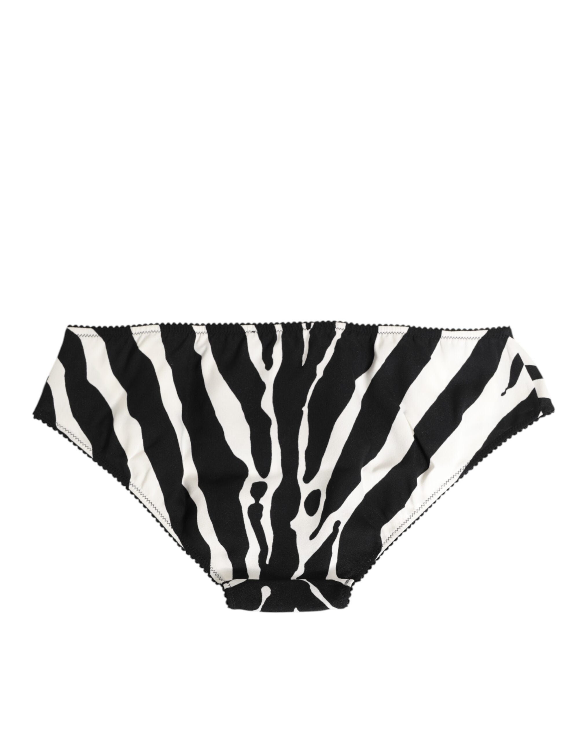 Dolce & Gabbana Schwarzer weißer Zebradruck Slip Unterwäsche