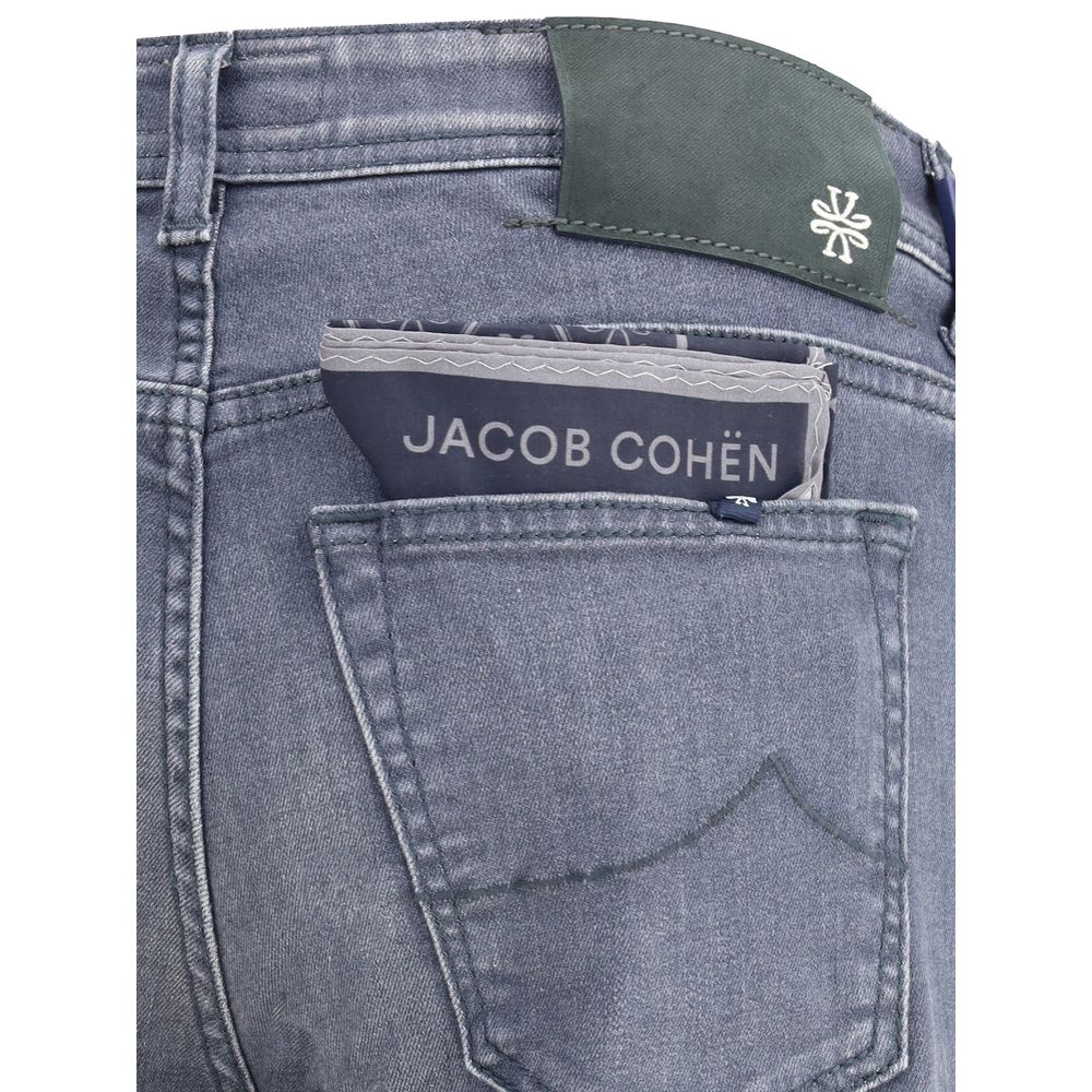 Jacob Cohen Schmal geschnittene Baumwoll-Jeans in Grau