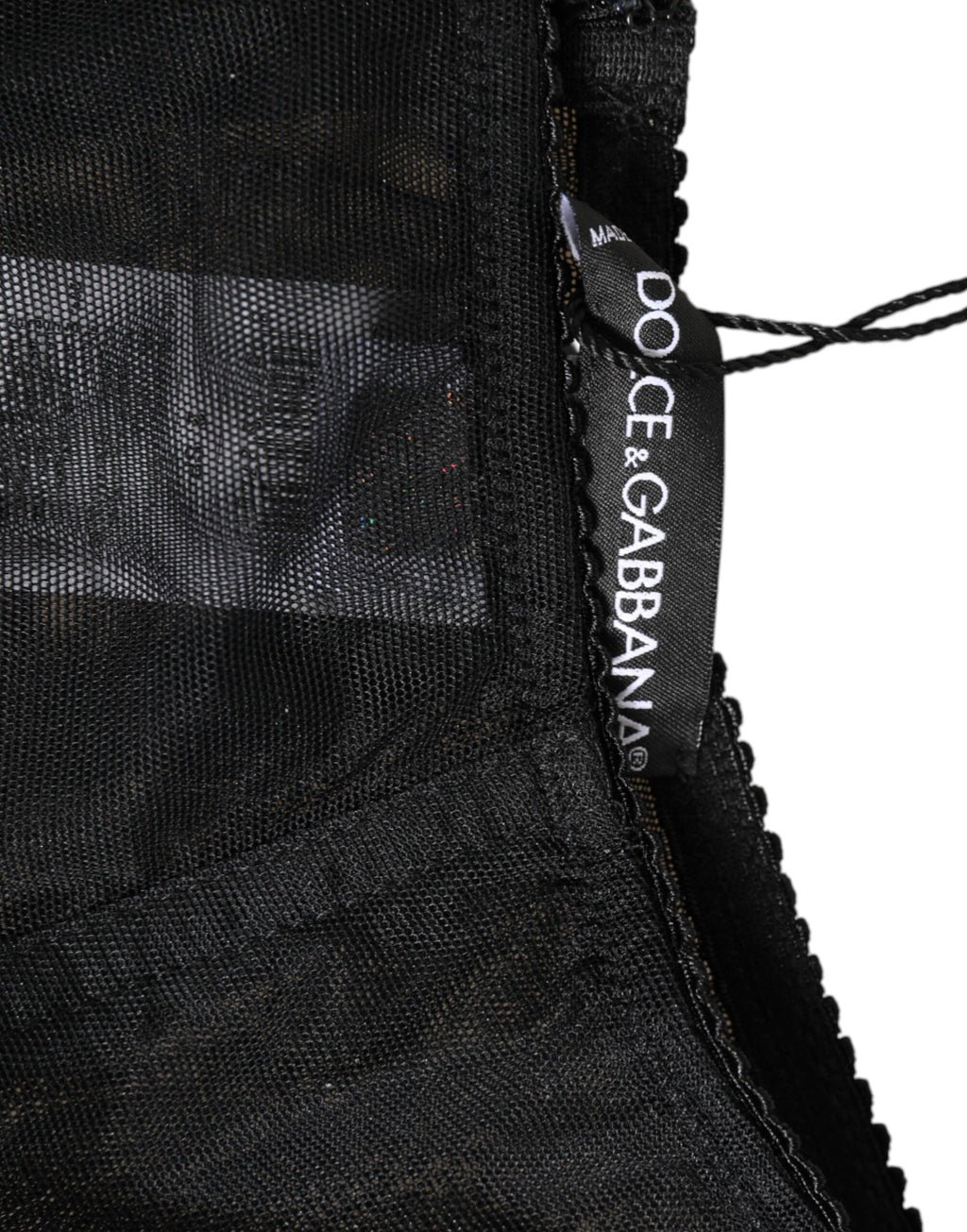 Dolce & Gabbana Schwarze High Waist Mesh Sheer Shapewear Unterwäsche