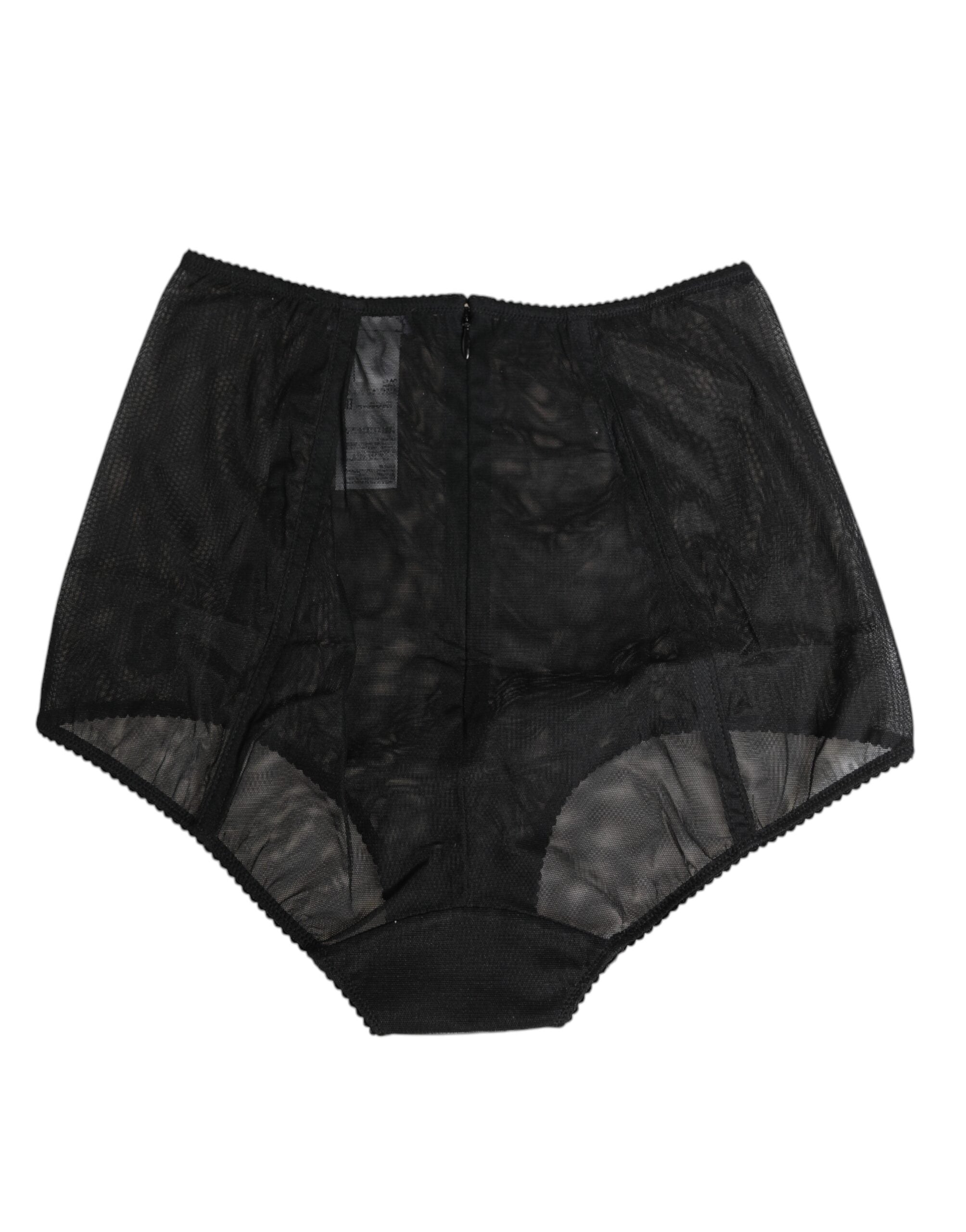 Dolce & Gabbana Schwarze High Waist Mesh Sheer Shapewear Unterwäsche