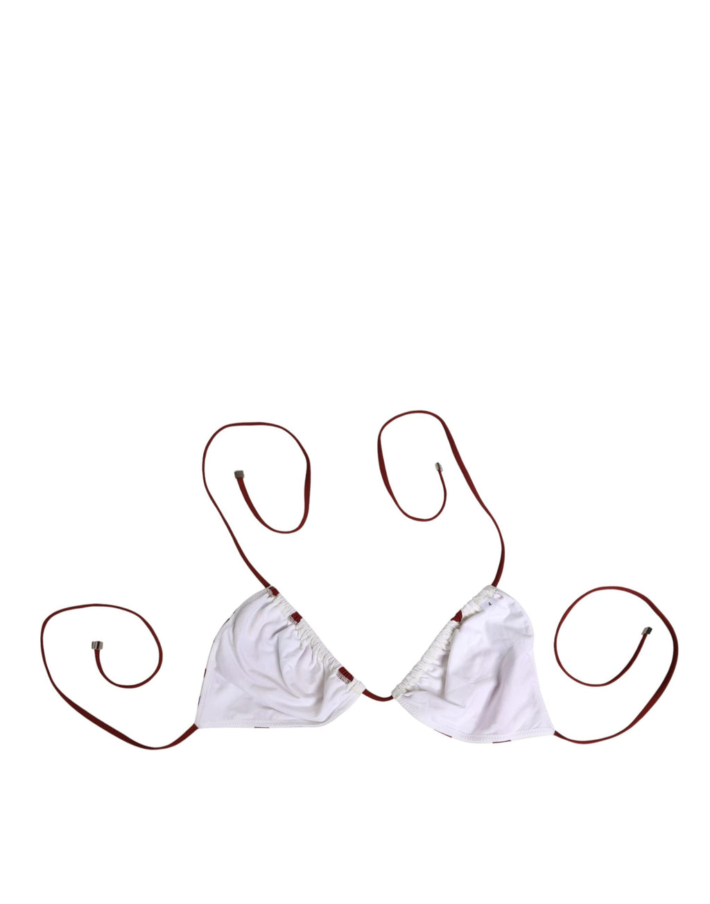 Dolce & Gabbana Weiß Rot Polka Dot Floral Print Triangle