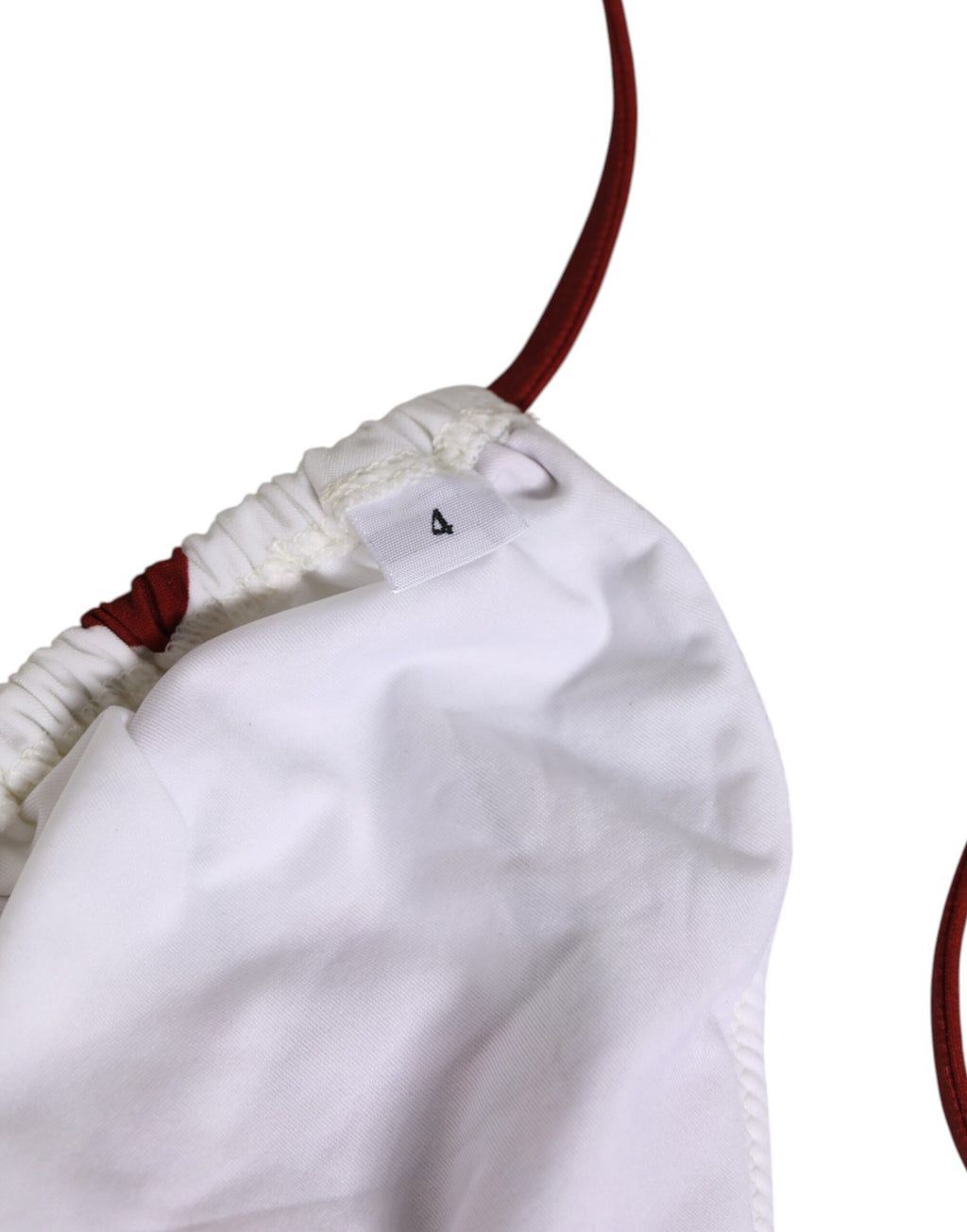 Dolce & Gabbana Weiß Rot Polka Dot Floral Print Triangle