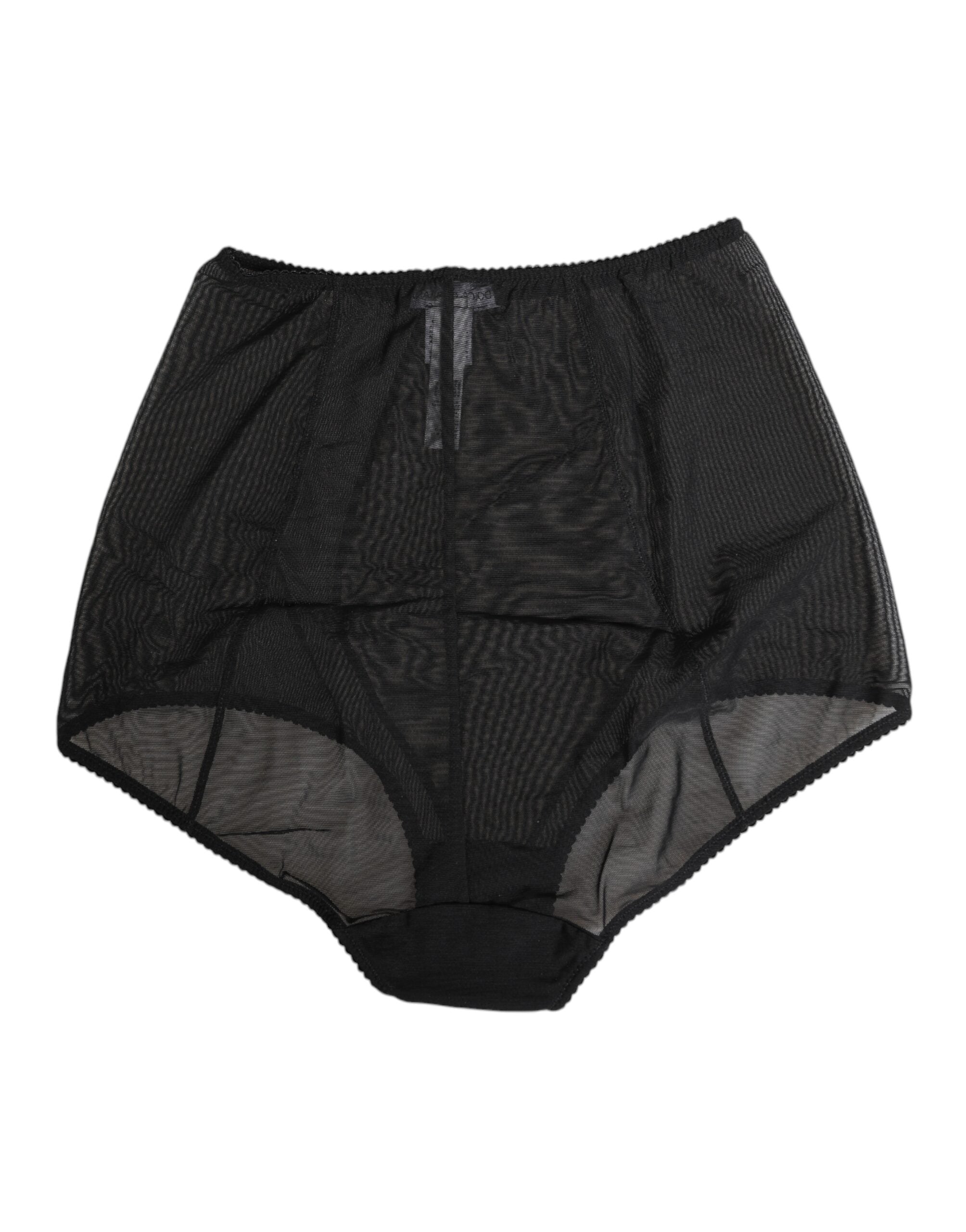 Dolce & Gabbana Schwarze High Waist Mesh Sheer Shapewear Unterwäsche