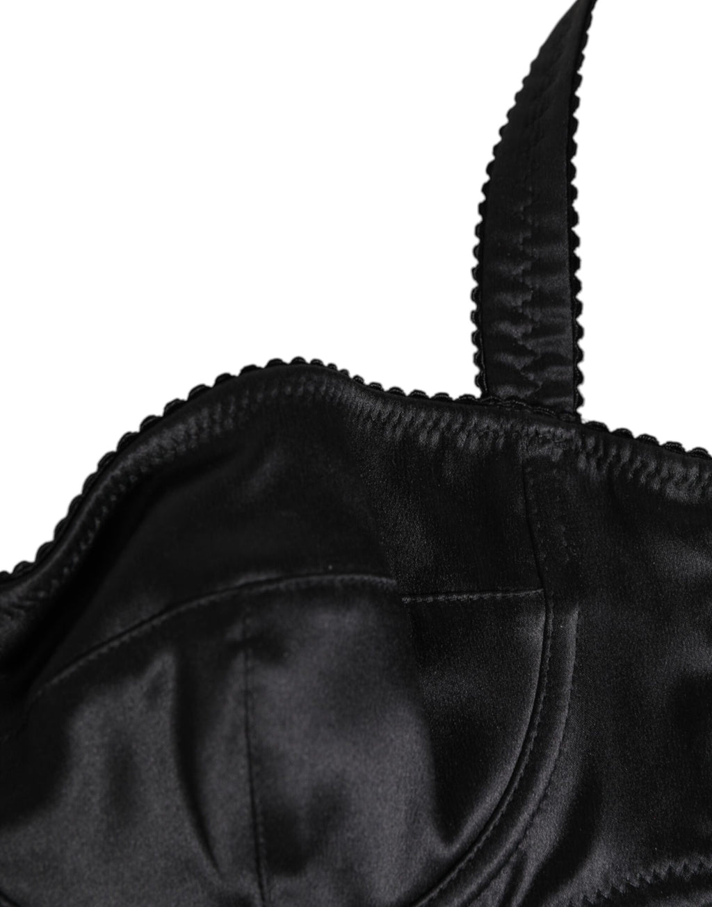 Dolce & Gabbana Schwarzer Satin Bügel-BH Dessous IT2 Unterwäsche
