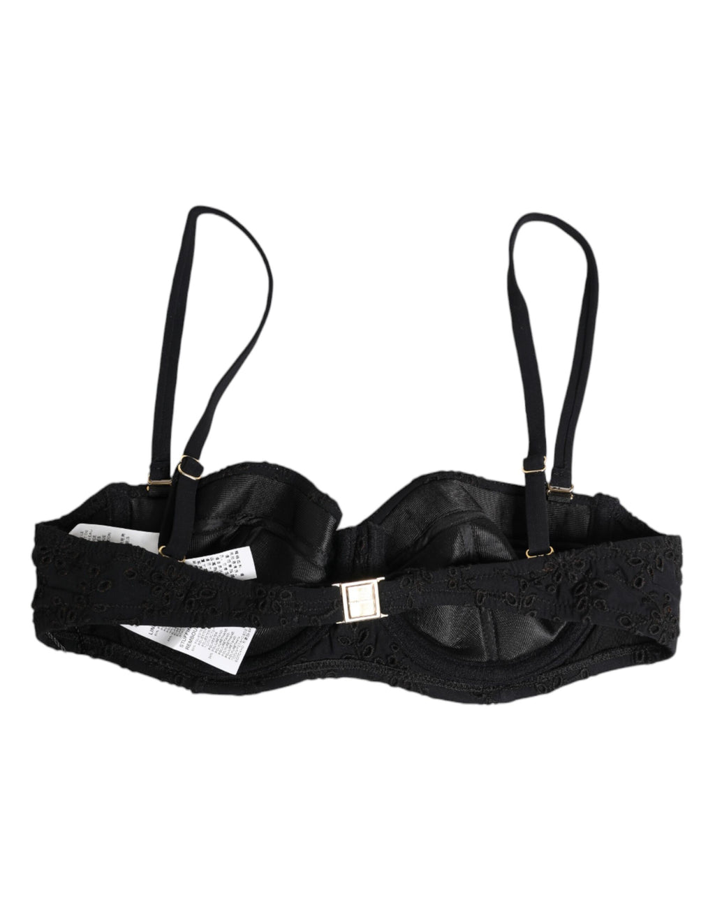Dolce & Gabbana Schwarzer bestickter Bügel-BH aus Polyester Unterwäsche