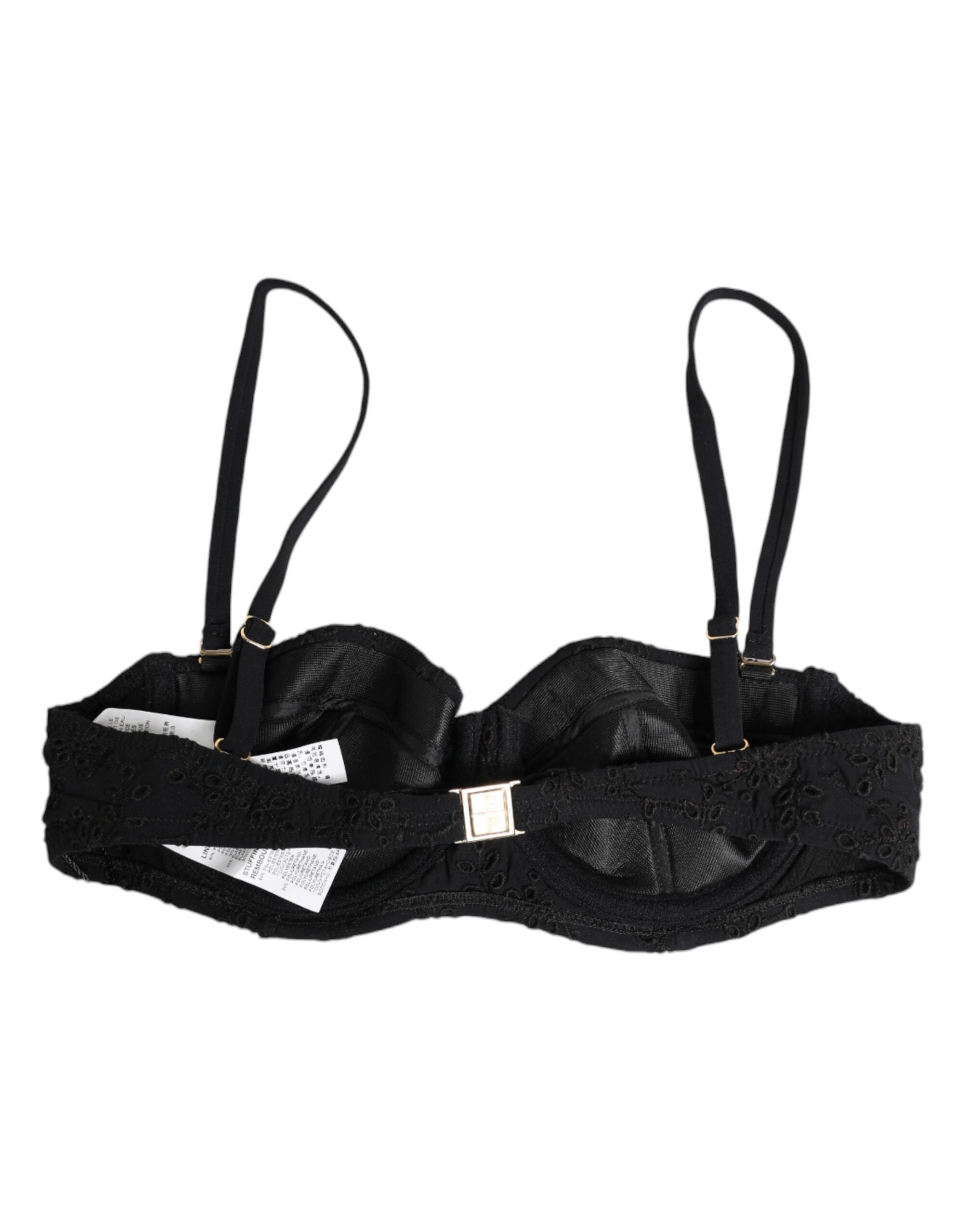 Dolce & Gabbana Schwarzer bestickter Bügel-BH aus Polyester Unterwäsche