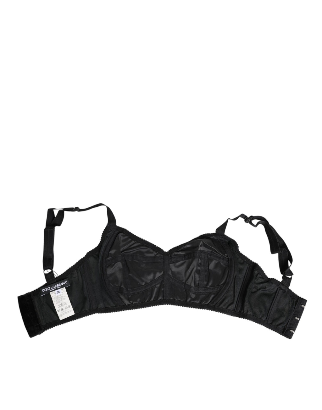 Dolce & Gabbana Schwarzer Stretch Nylon Bustier BH Unterwäsche