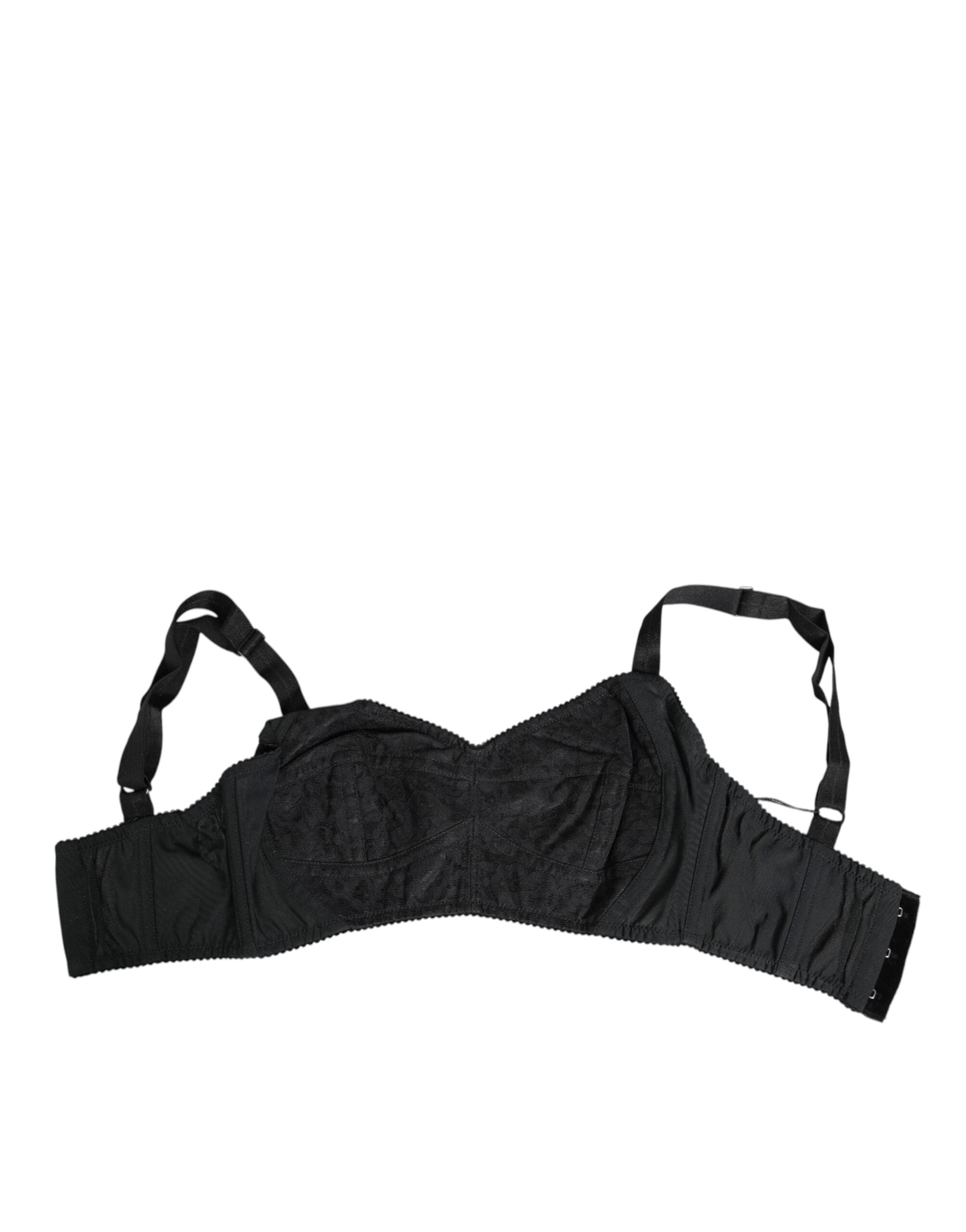 Dolce & Gabbana Schwarzer Stretch Nylon Bustier BH Unterwäsche